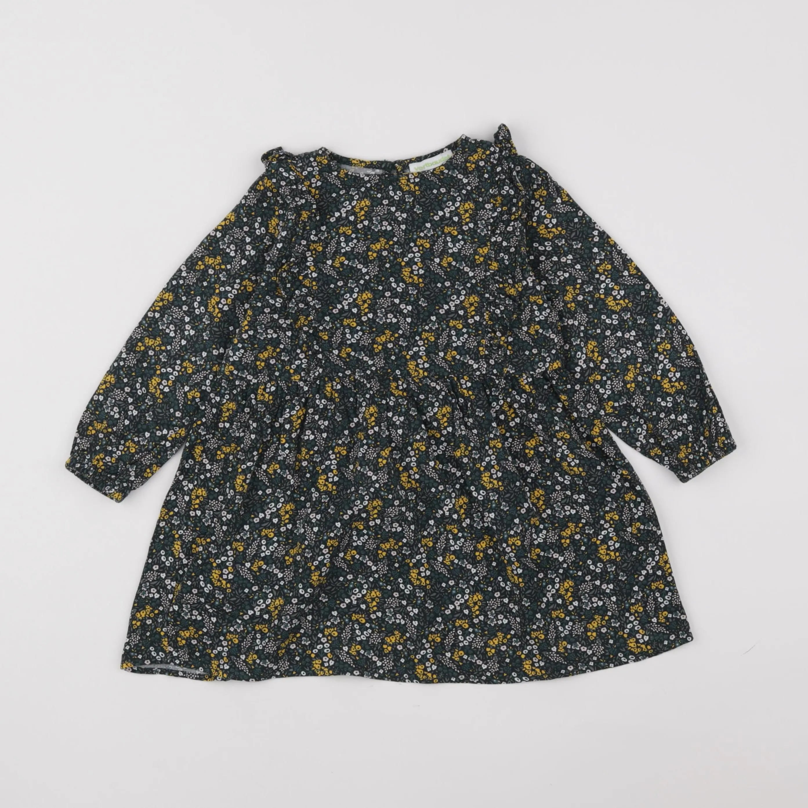 Vertbaudet - robe vert, jaune - 3 ans