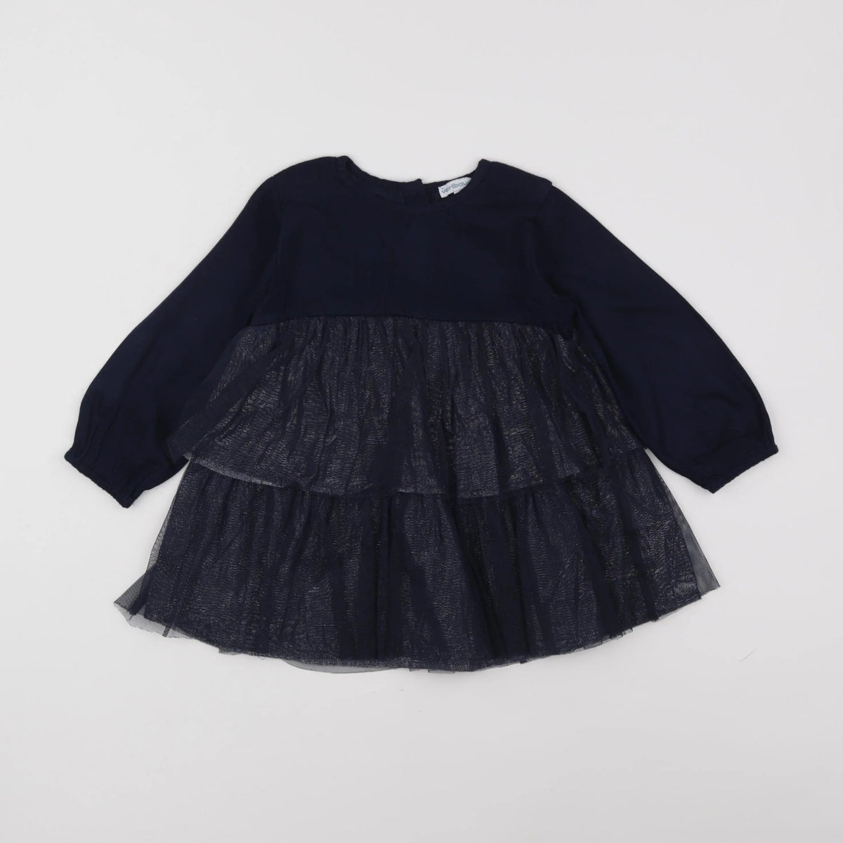Vertbaudet - robe bleu, argent - 2 ans