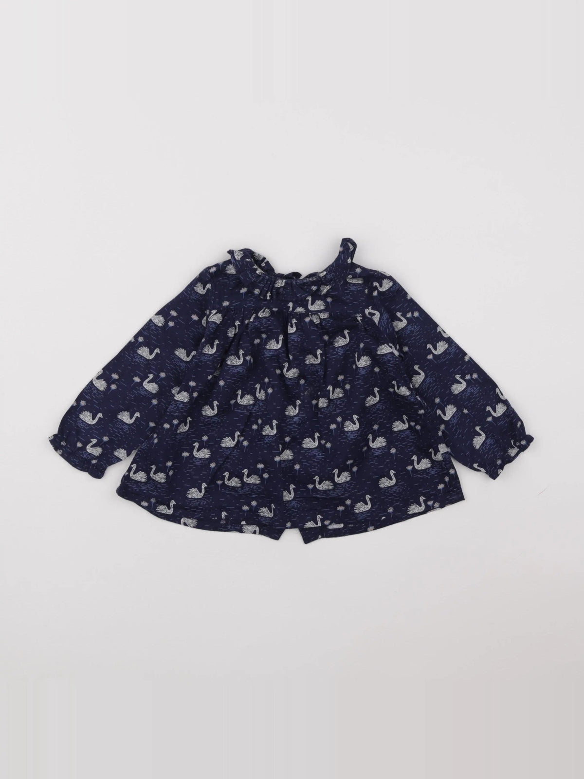 Boutchou - blouse bleu, blanc - 12 mois