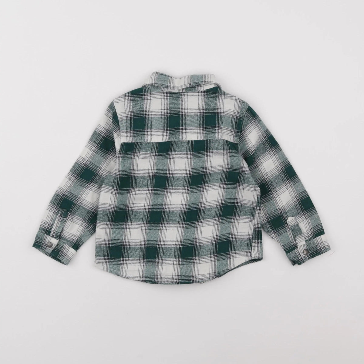 Vertbaudet - chemise vert, blanc - 2 ans