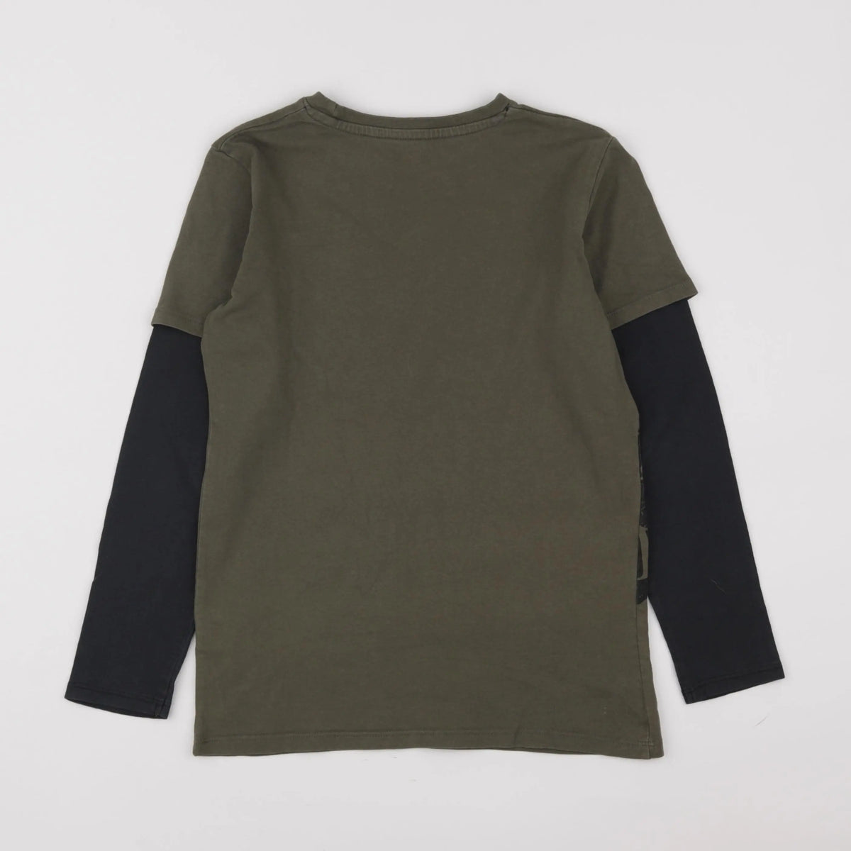 Vertbaudet - tee-shirt vert, noir - 10 ans