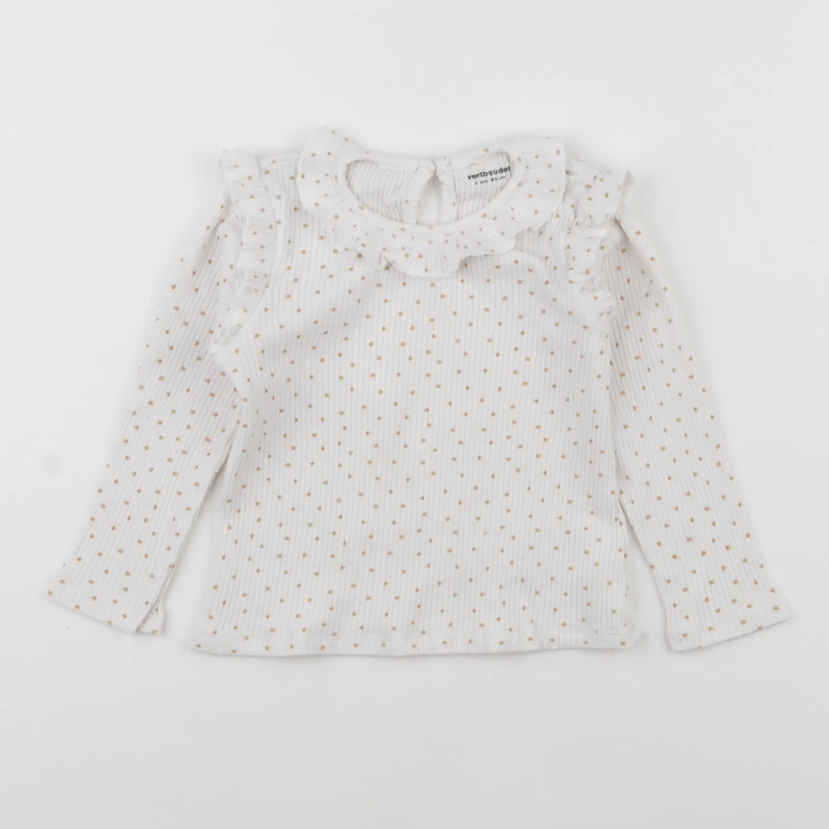Vertbaudet - tee-shirt blanc, or - 2 ans