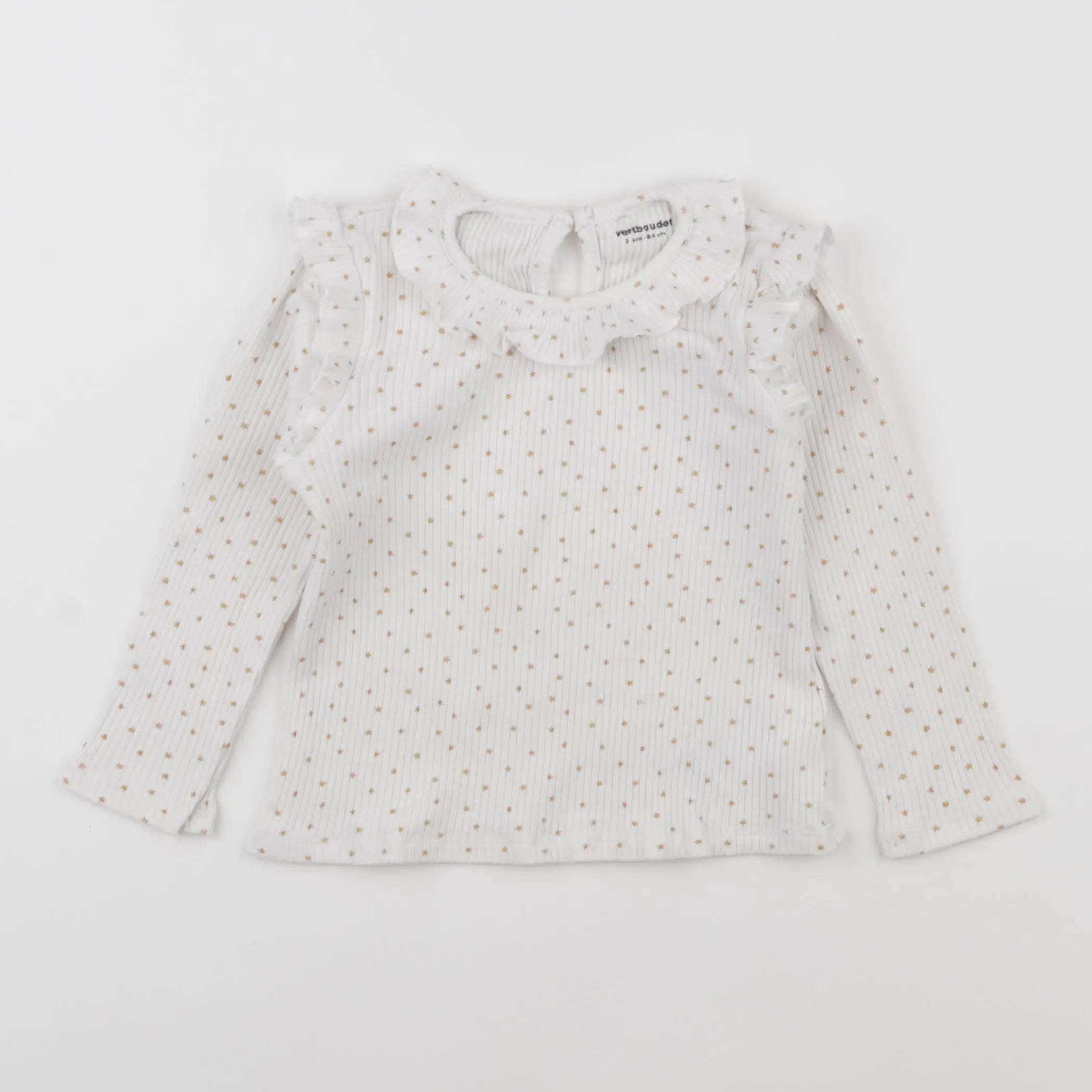 Vertbaudet - tee-shirt blanc, or - 2 ans