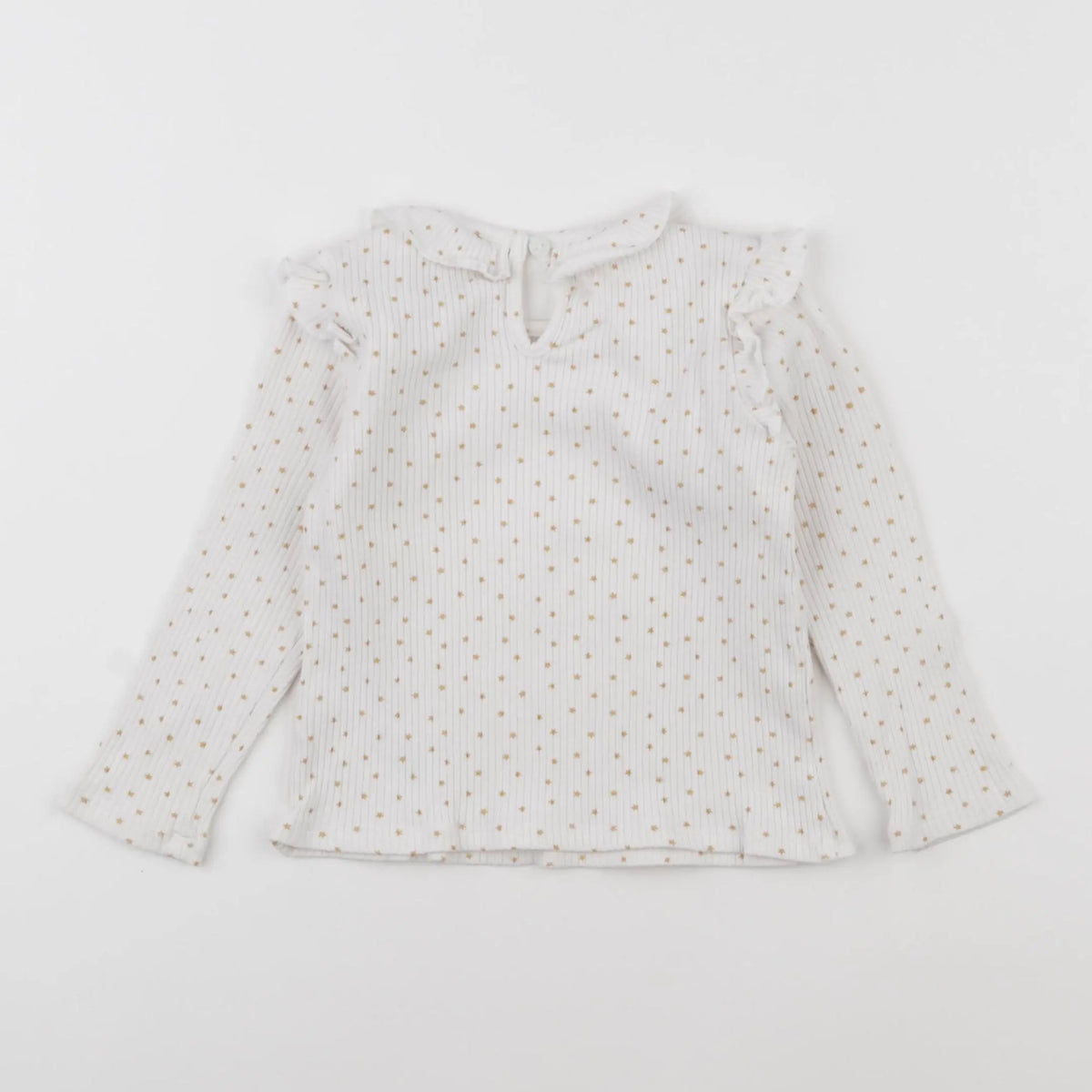 Vertbaudet - tee-shirt blanc, or - 2 ans