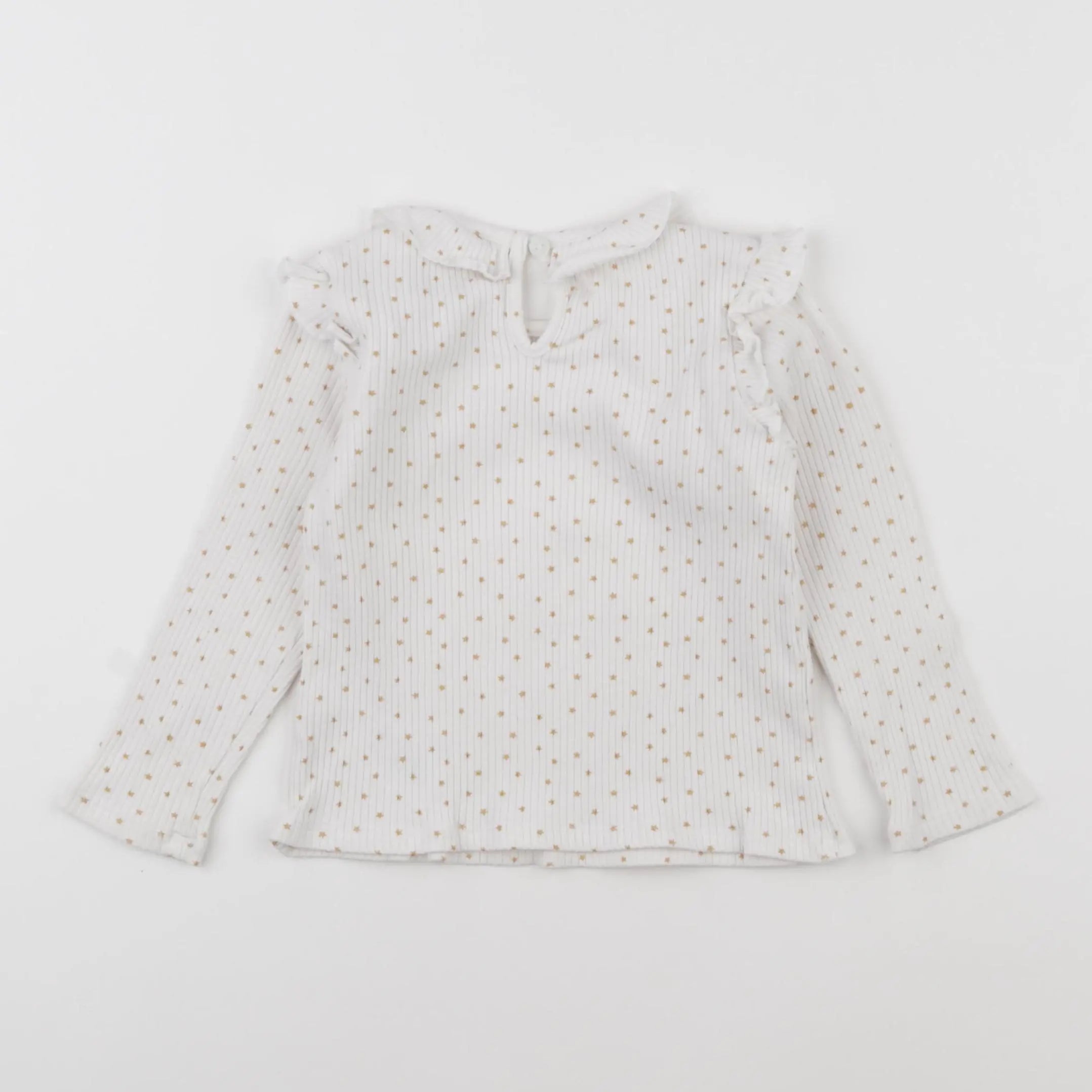 Vertbaudet - tee-shirt blanc, or - 2 ans