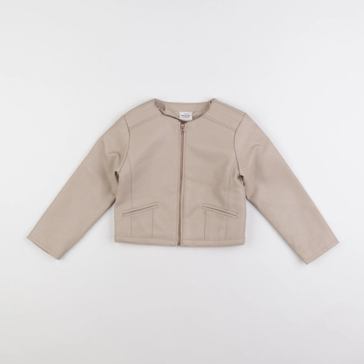 Tape à l'oeil - veste simili cuir beige - 4 ans