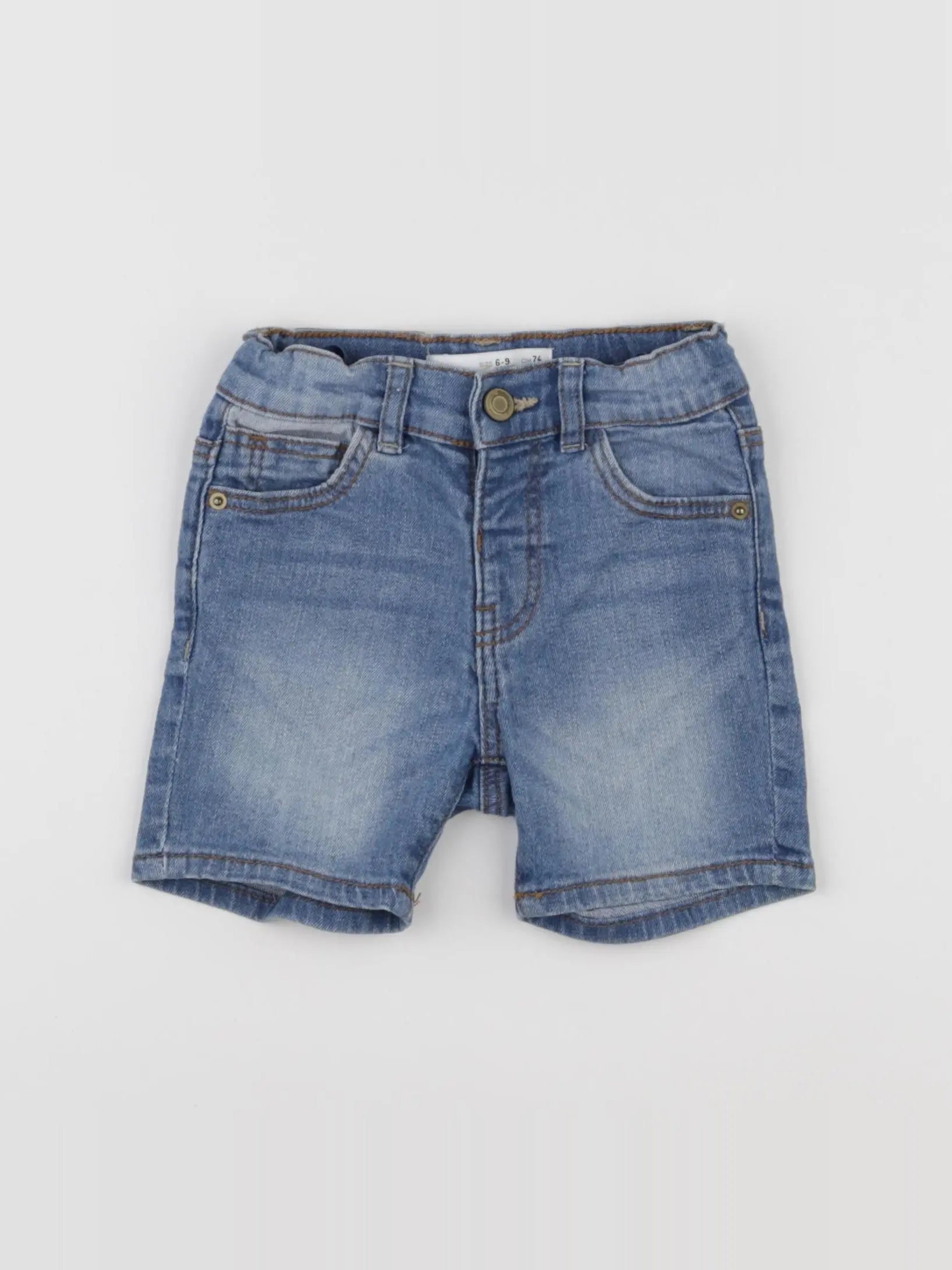 Zara - short bleu - 6/9 mois