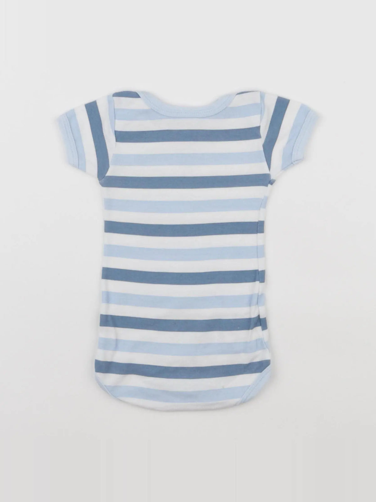 Petit Bateau - body blanc, bleu - 3 mois