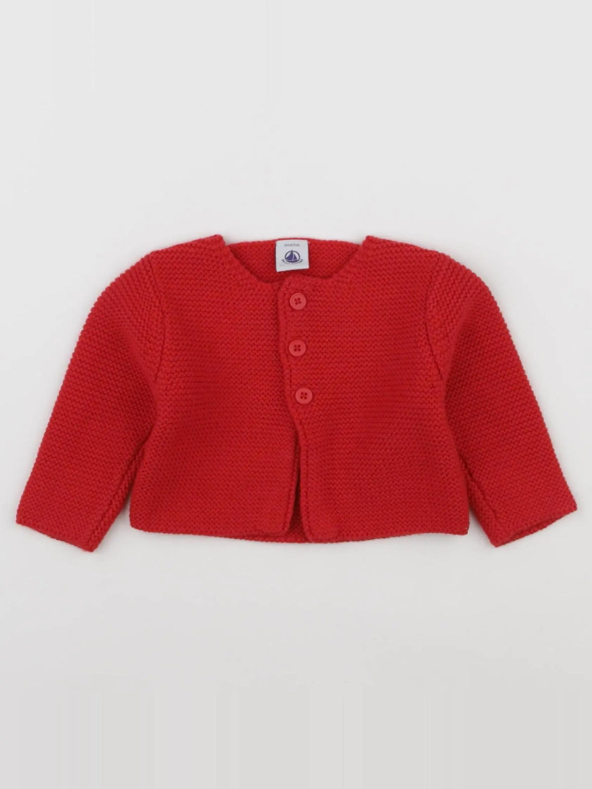 Petit Bateau - gilet rouge - 6 mois