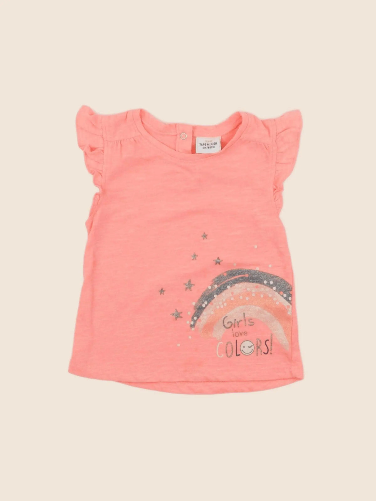 Tape à l'oeil - tee-shirt orange - 6 mois