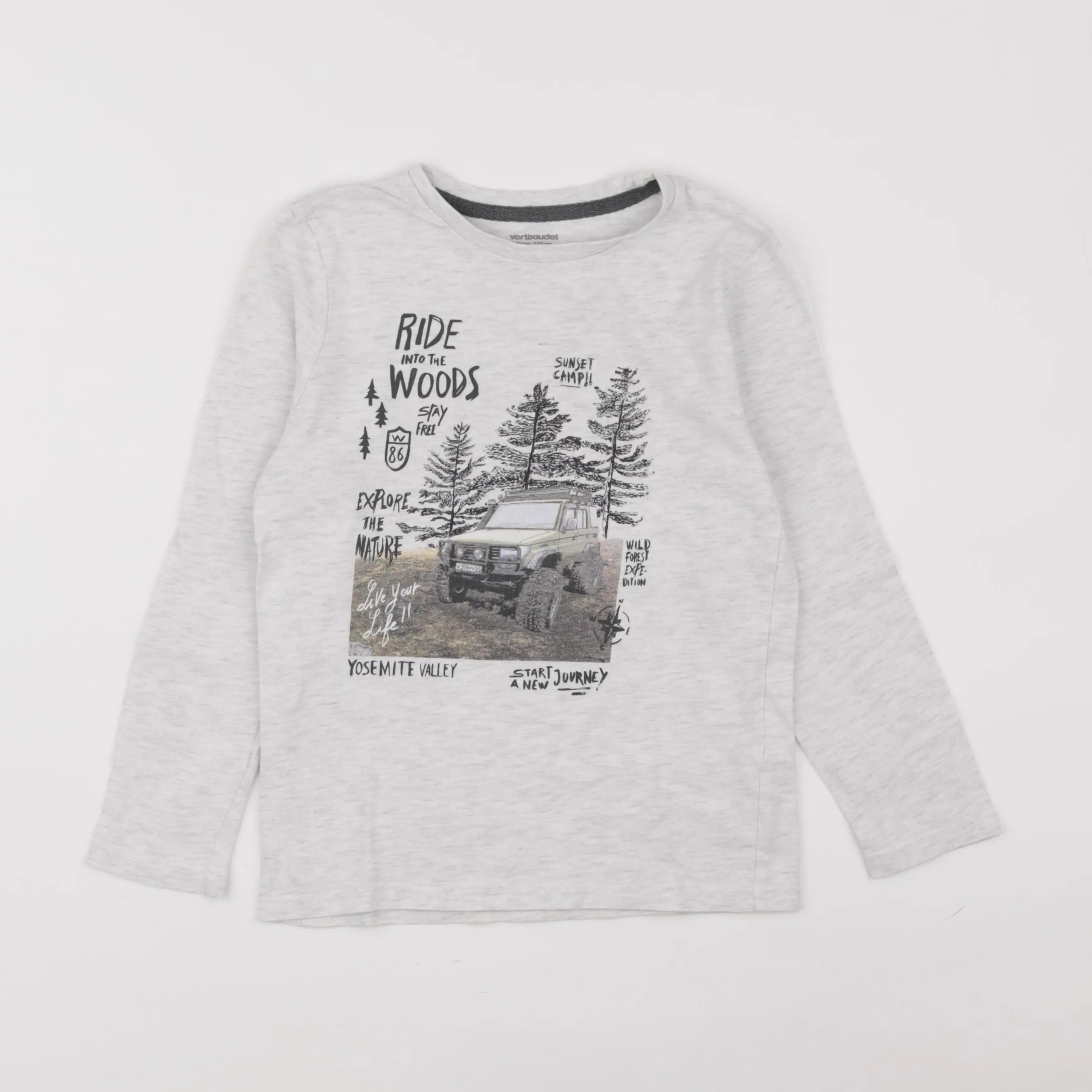 Vertbaudet - tee-shirt gris - 8 ans