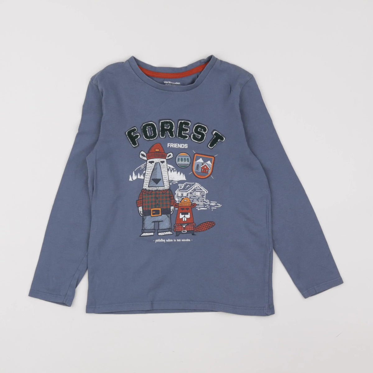 Vertbaudet - tee-shirt bleu - 8 ans