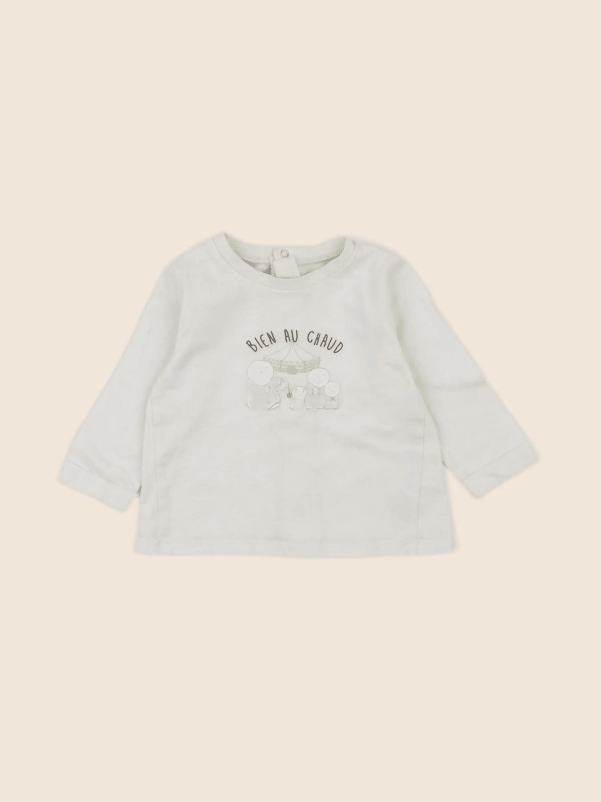 Vertbaudet - tee-shirt beige - 9 mois