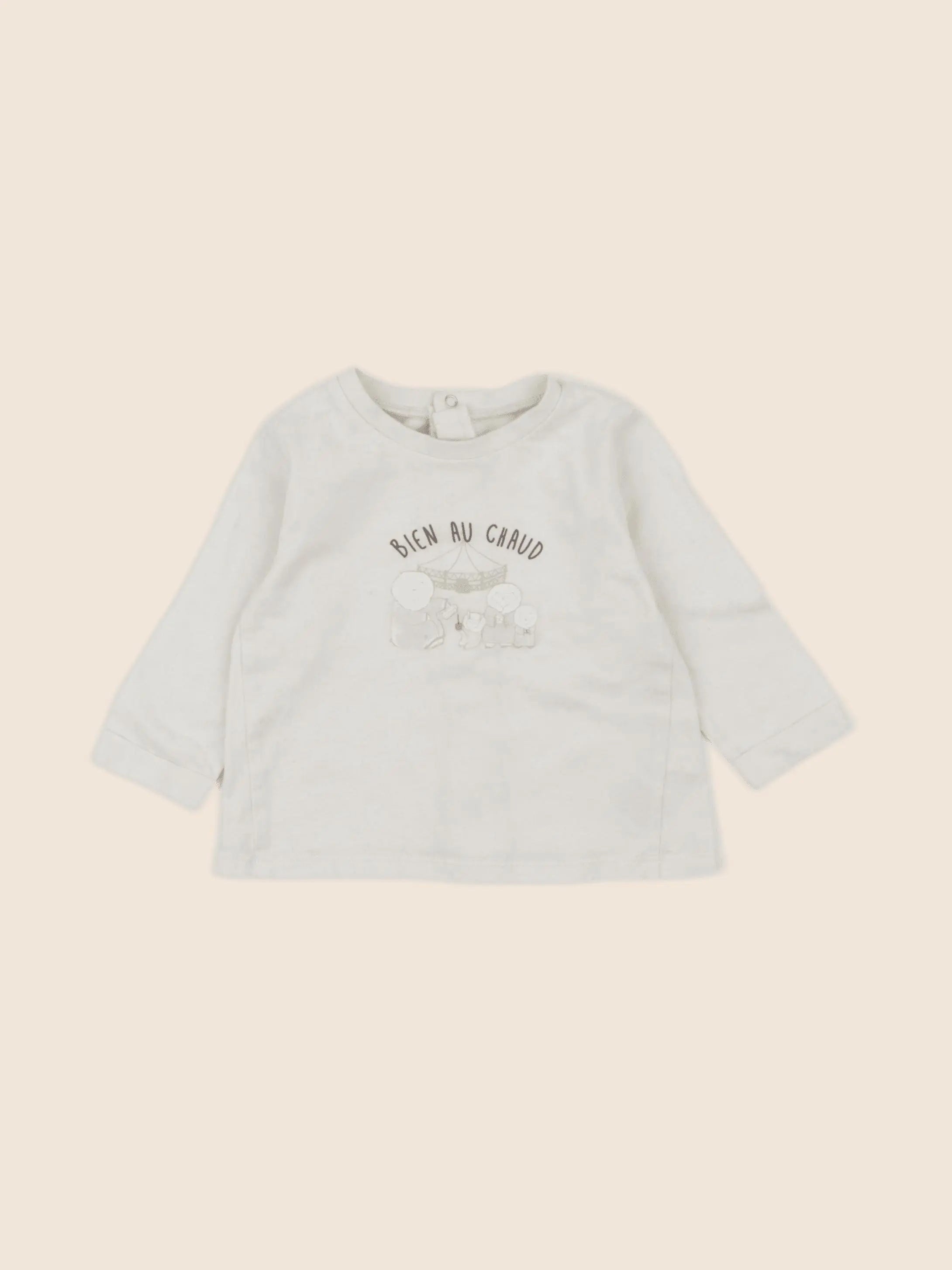 Vertbaudet - tee-shirt beige - 9 mois