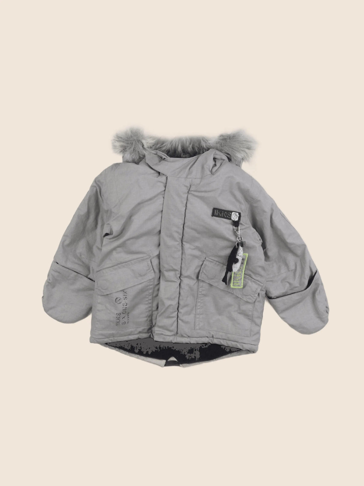 IKKS - parka gris, argent - 6 mois