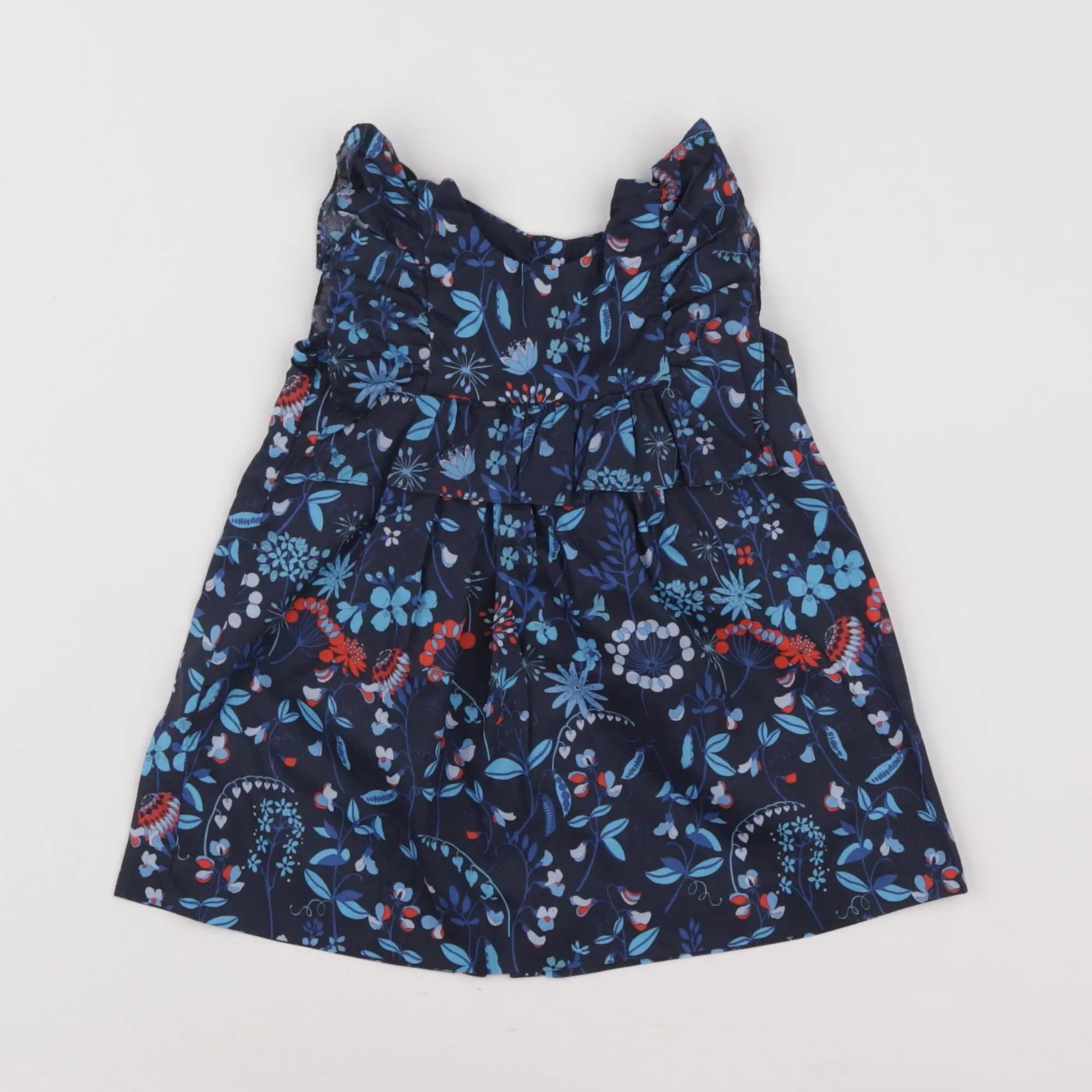 Jacadi - robe liberty bleu - 6 mois