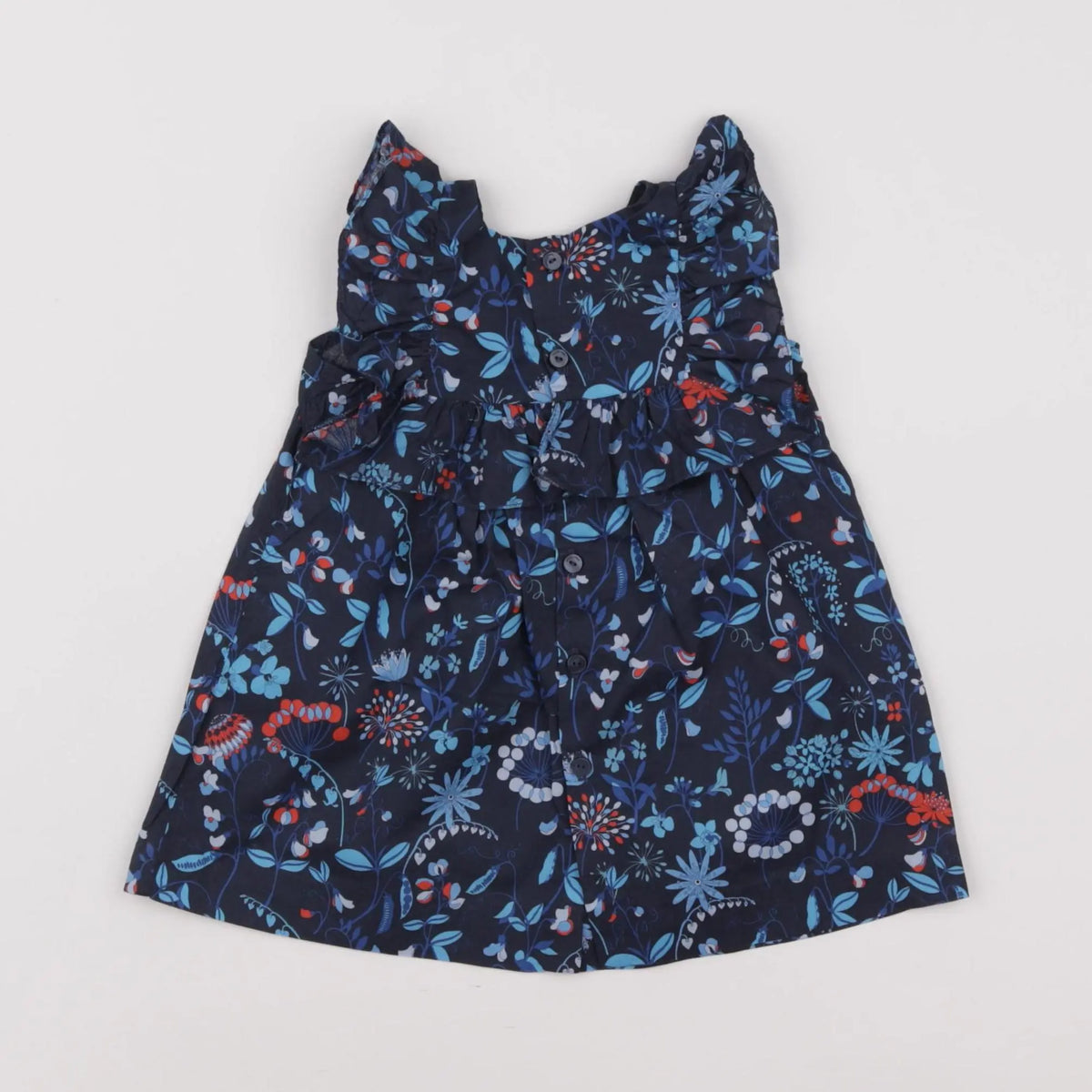 Jacadi - robe liberty bleu - 6 mois