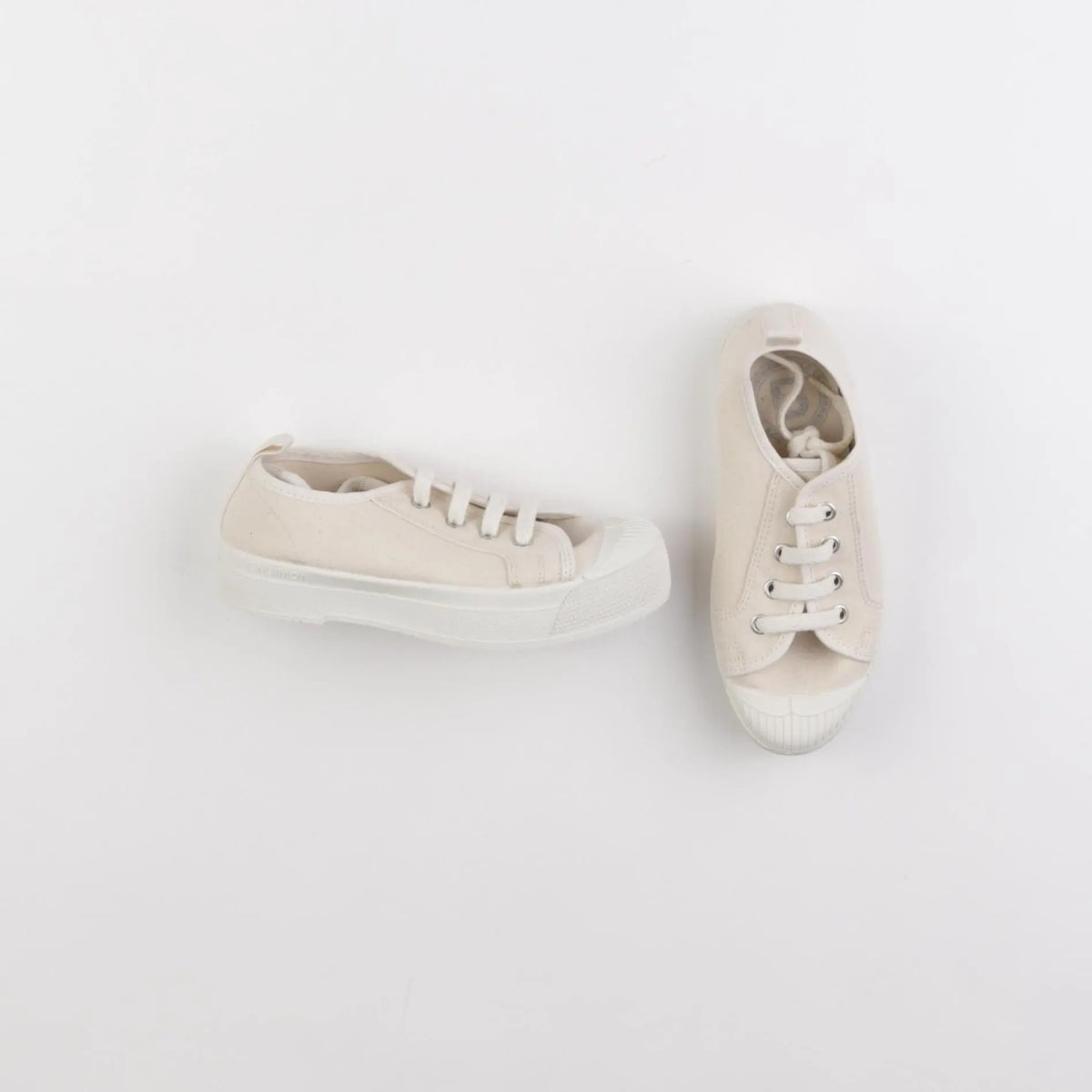 Bensimon - tennis à scratch/ lacets beige - pointure 33