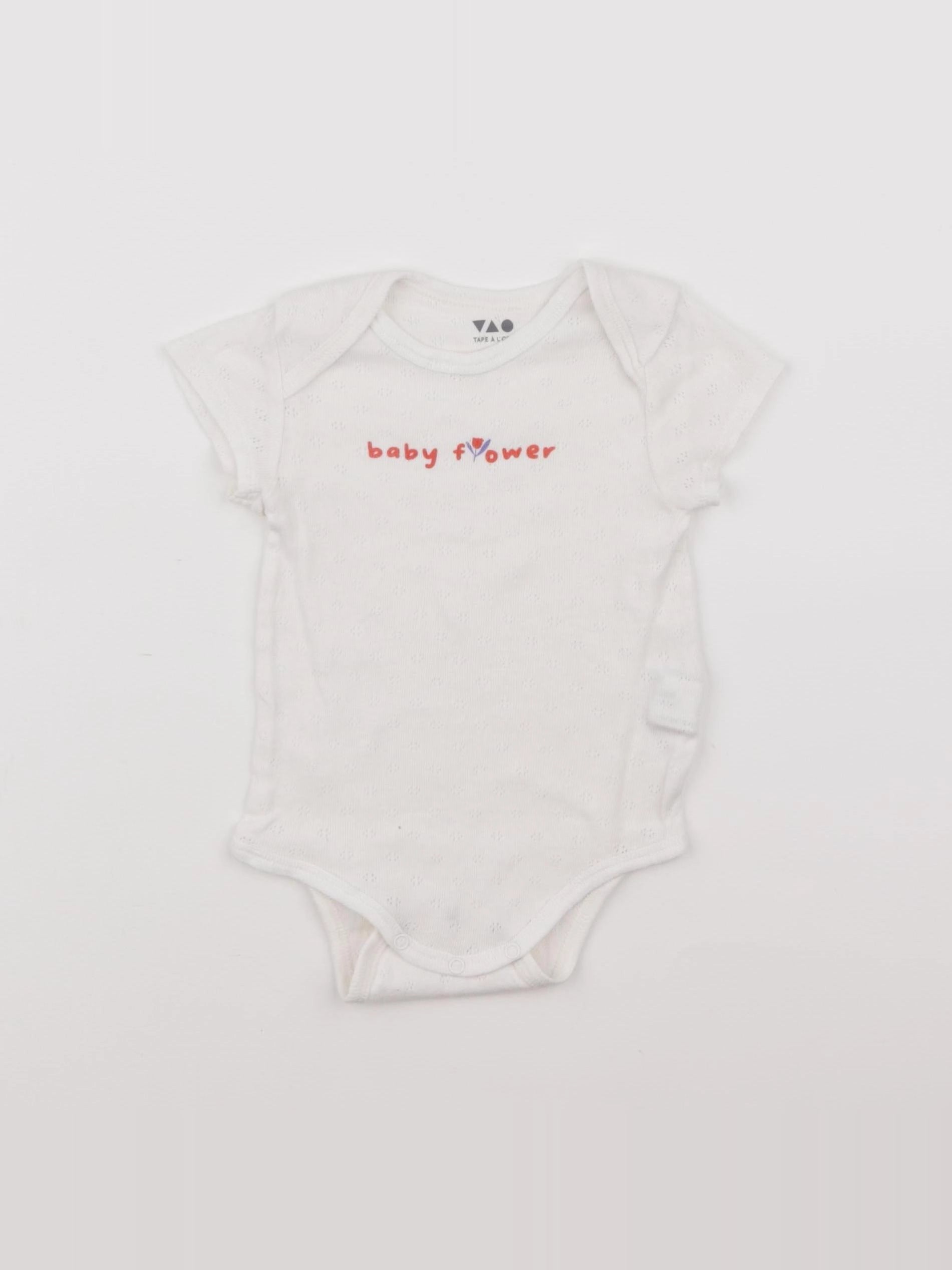 Tape à l'oeil - body blanc - 6 mois