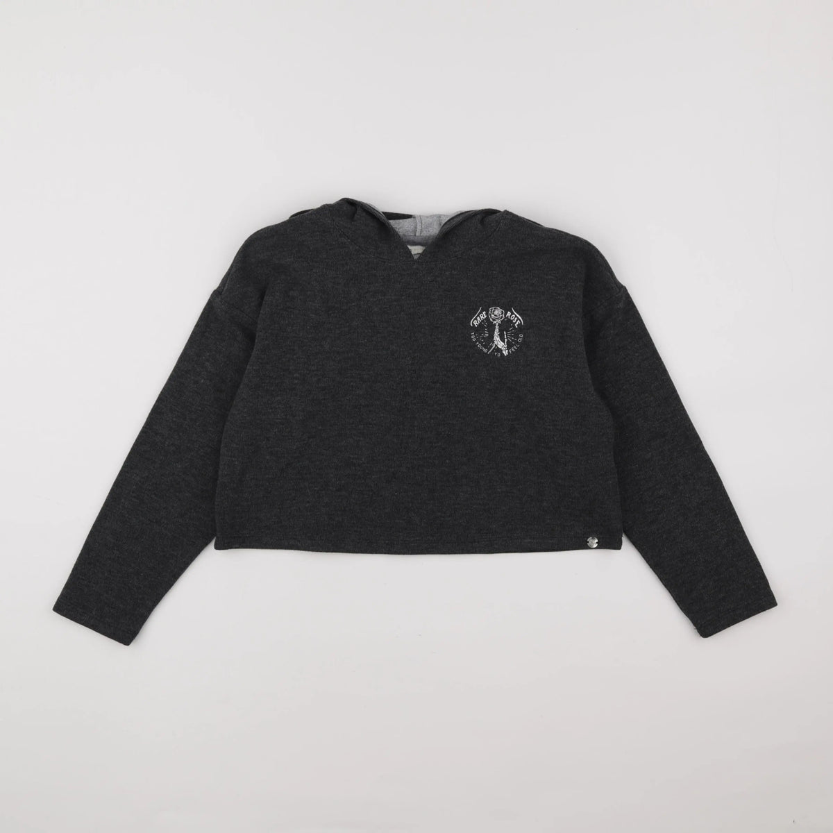 IKKS - pull imprimé au dos gris - 10 ans