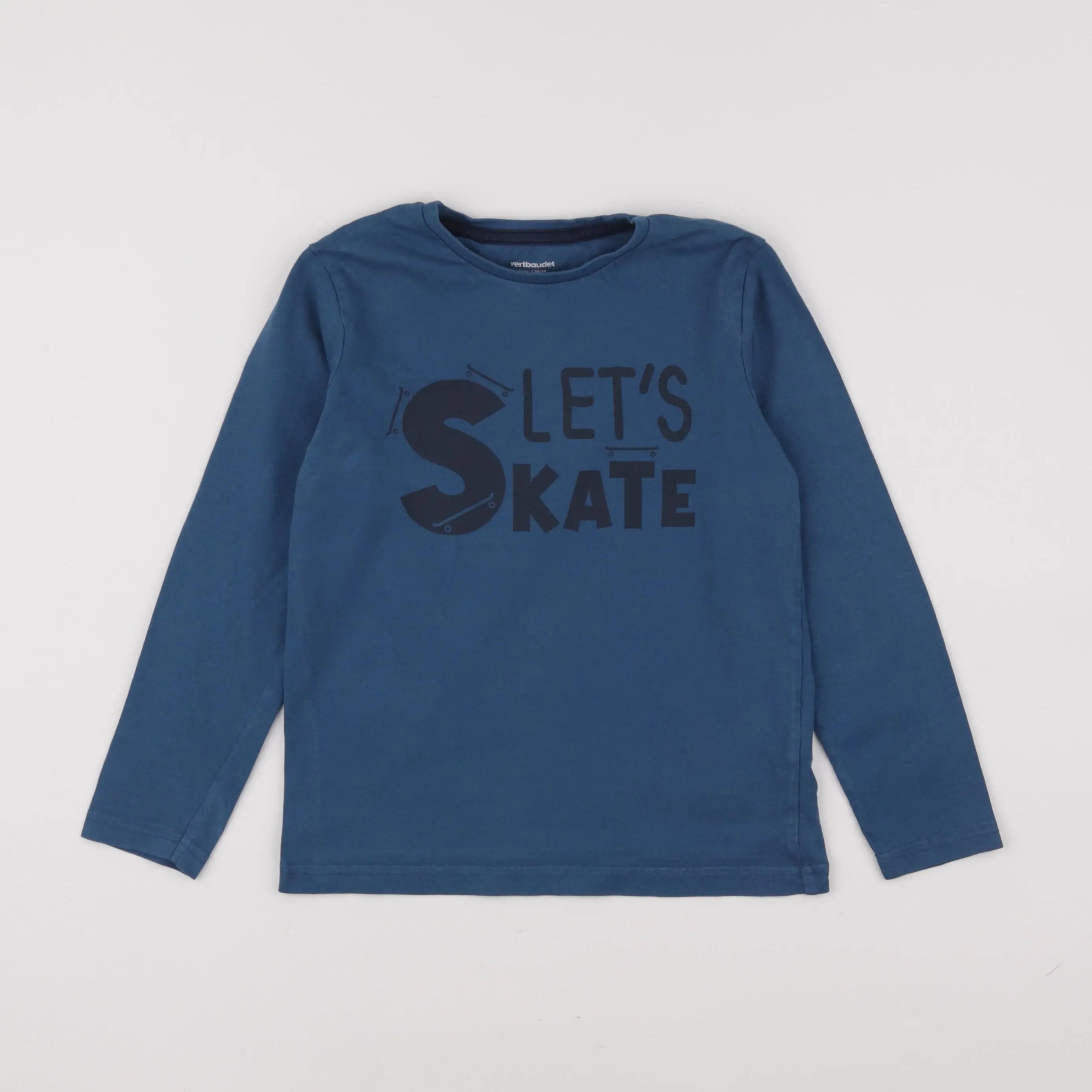 Vertbaudet - tee-shirt bleu - 8 ans