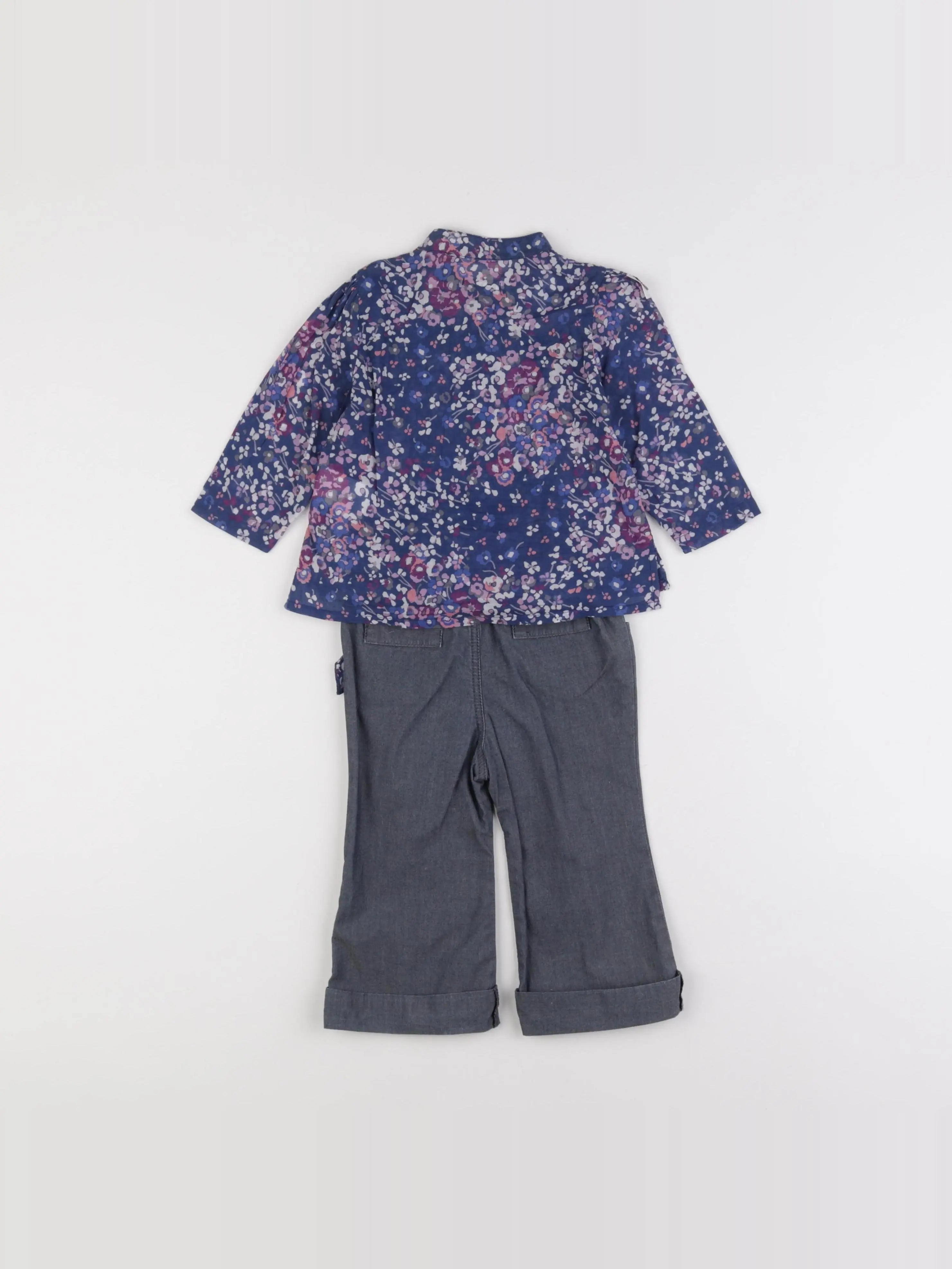 IKKS - ensemble gris, bleu - 12 mois