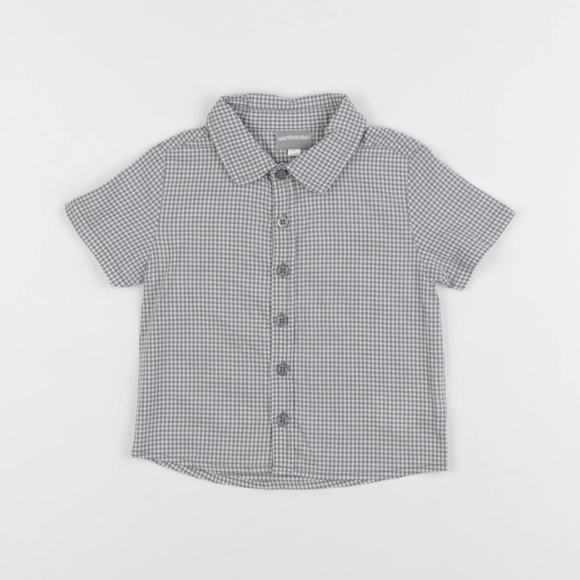 Vertbaudet - chemise gris - 12 mois