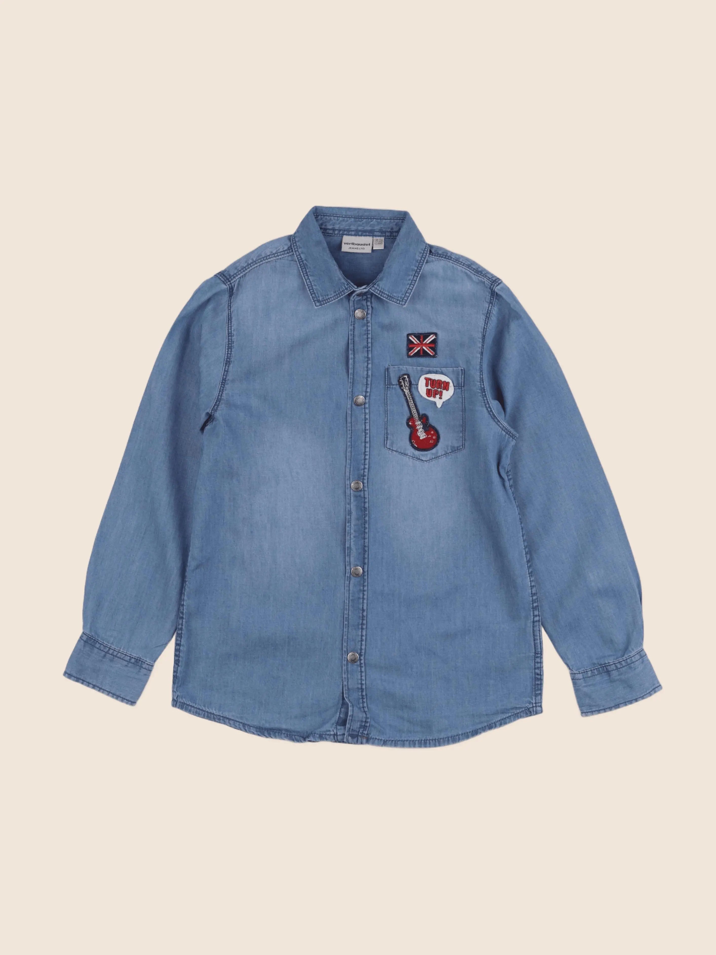Vertbaudet - chemise bleu - 10 ans