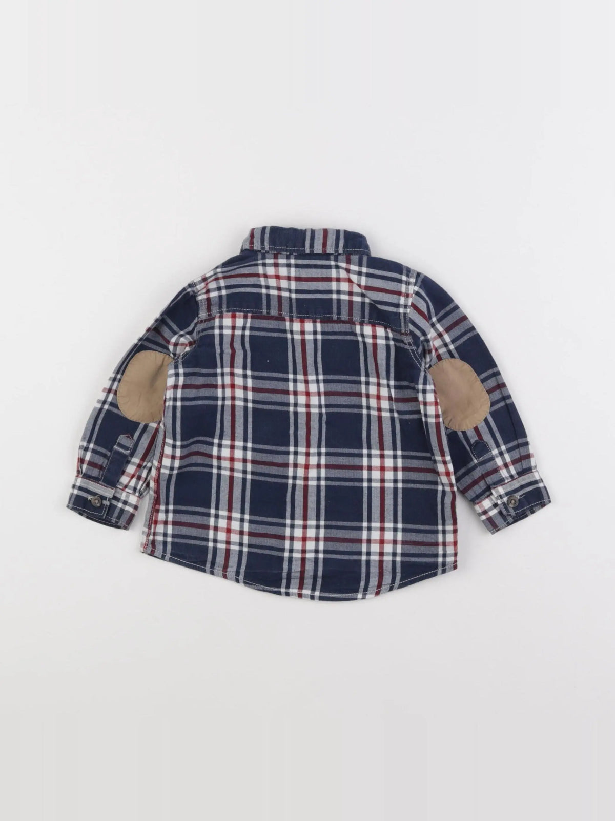 H&M - chemise bleu, rouge - 3/6 mois