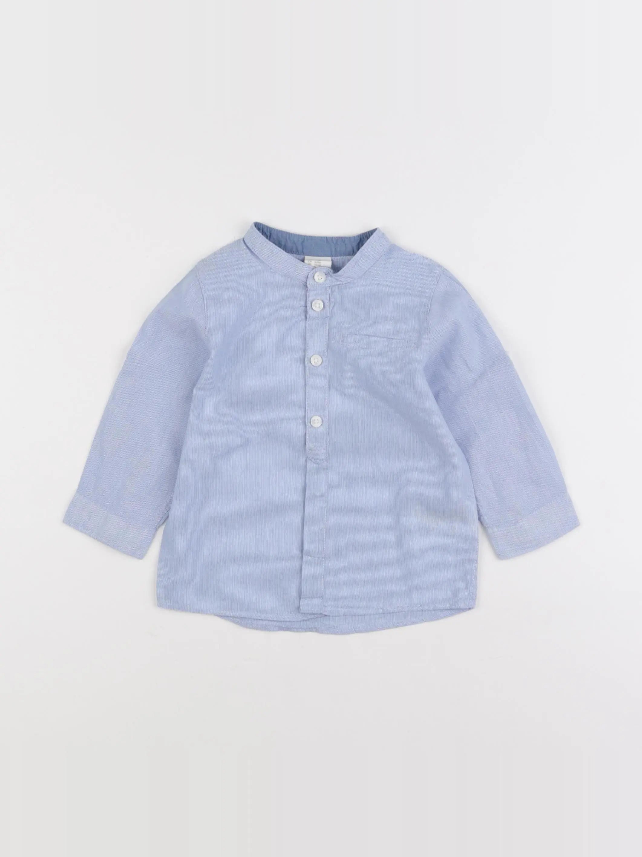 H&M - chemise bleu - 6/9 mois
