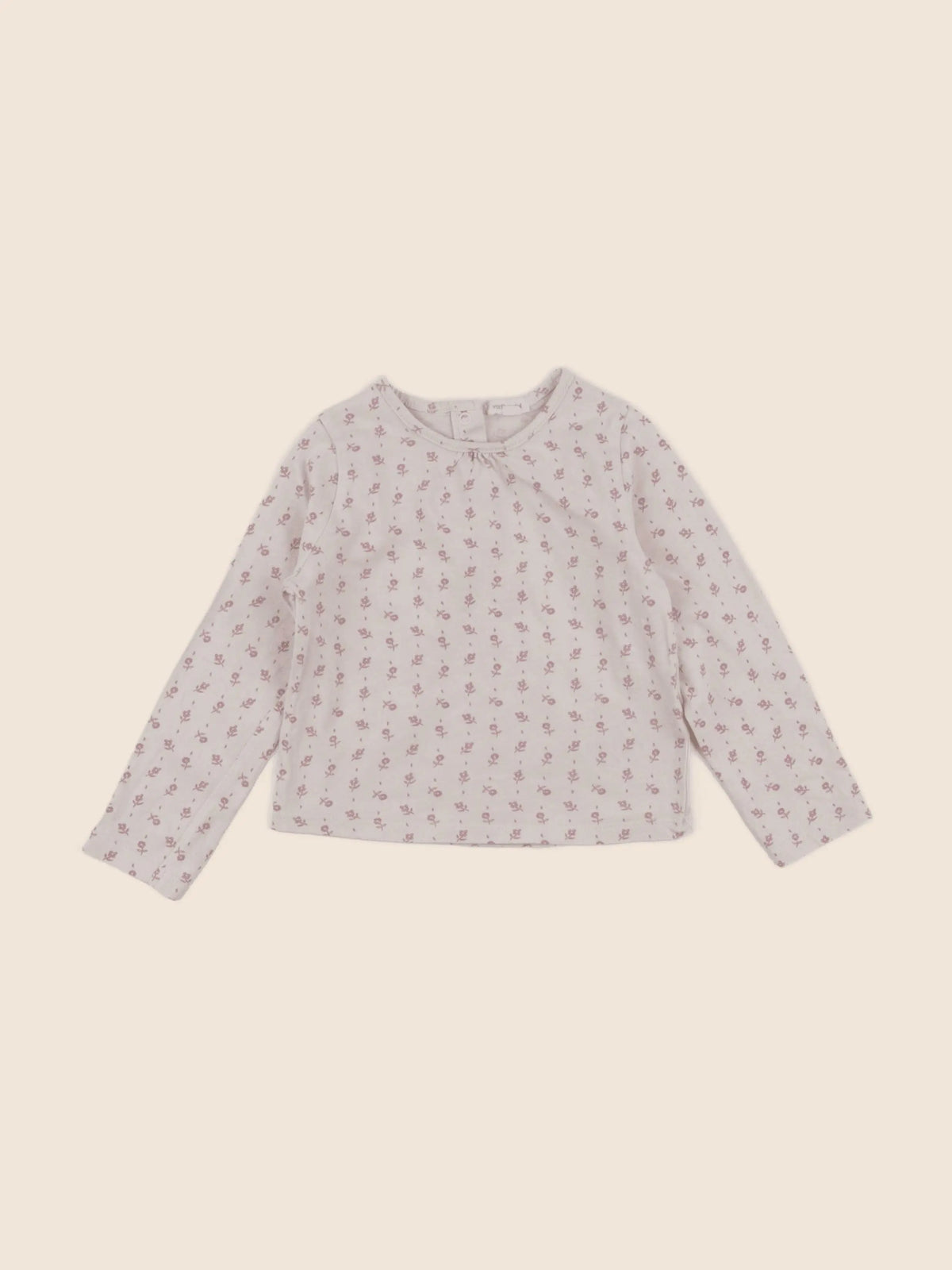 Vertbaudet - tee-shirt beige, rose - 2 ans