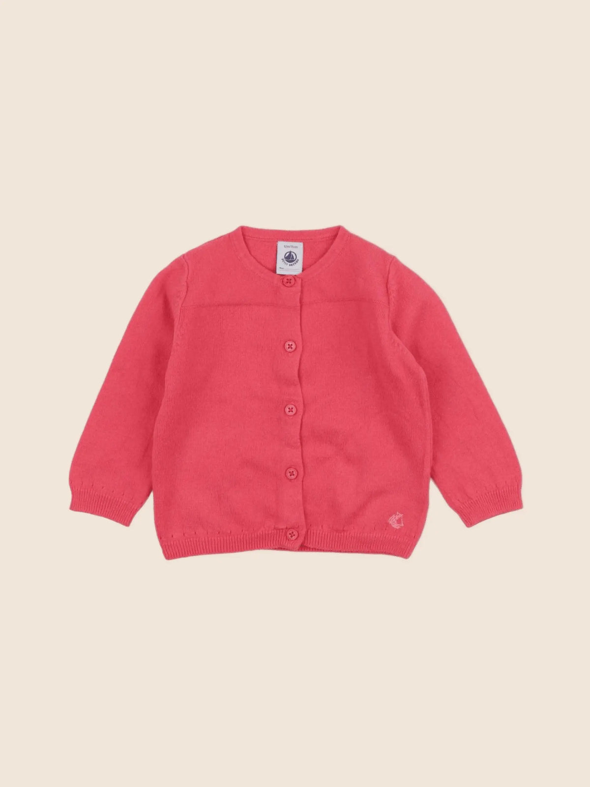 Petit Bateau - gilet rose - 12 mois