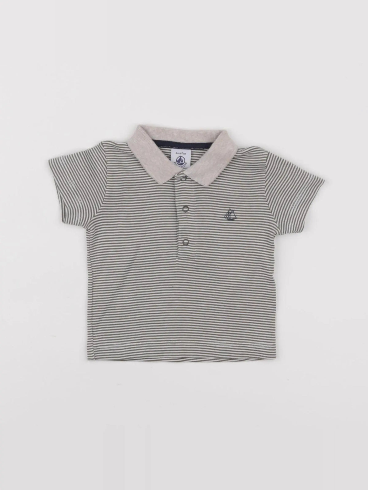 Petit Bateau - polo vert - 6 mois