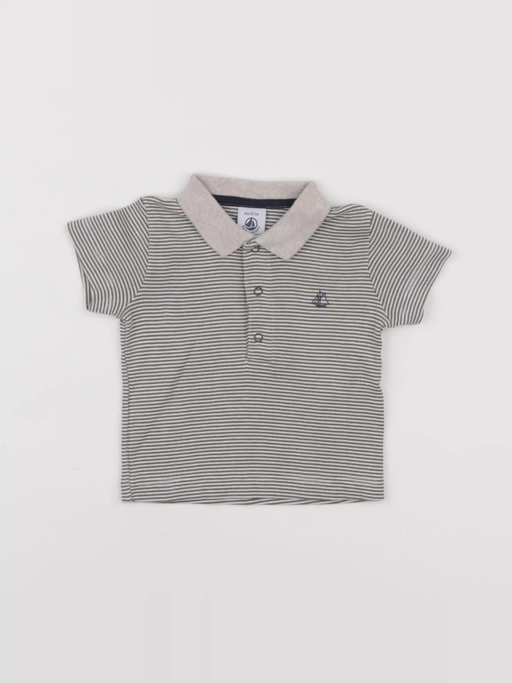 Petit Bateau - polo vert - 6 mois