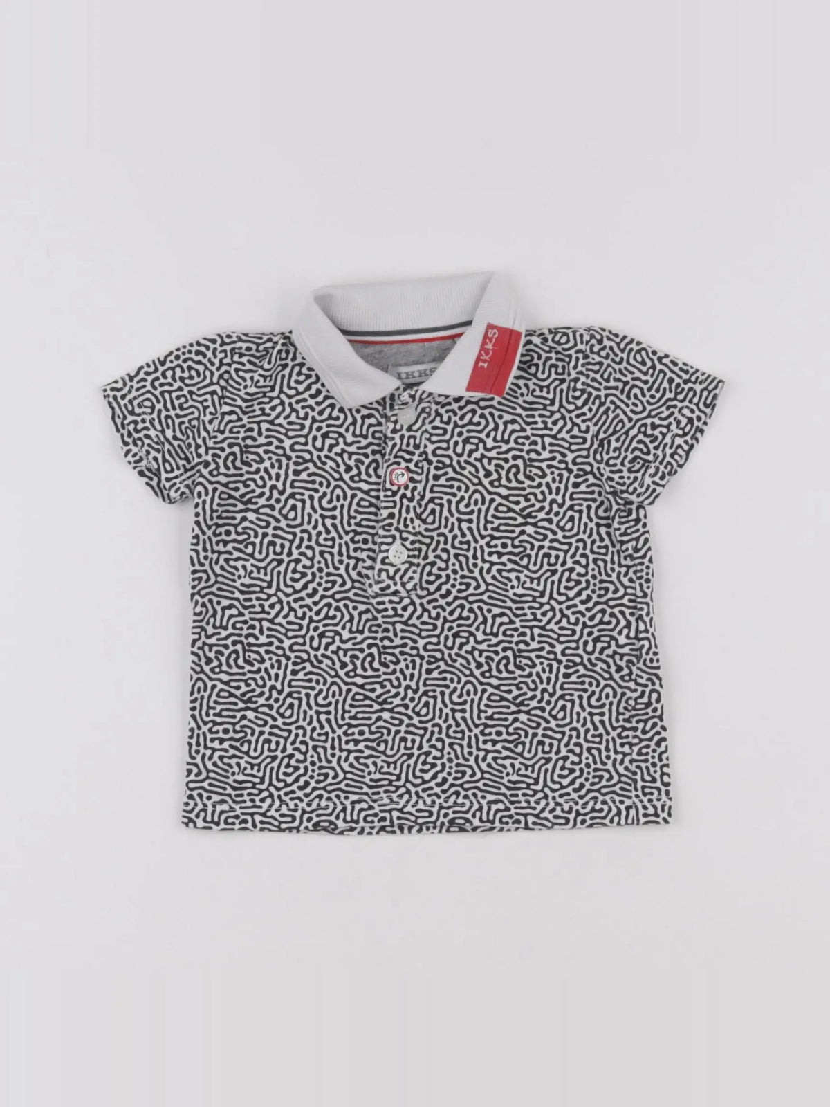 IKKS - polo blanc, noir - 6 mois