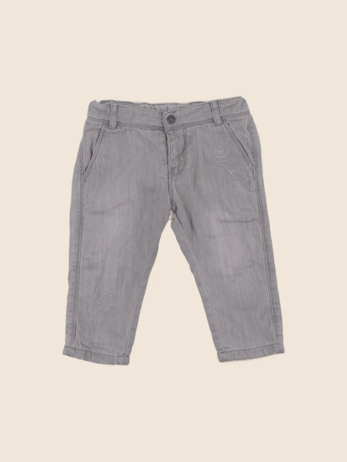 Vertbaudet - jean gris - 9 mois