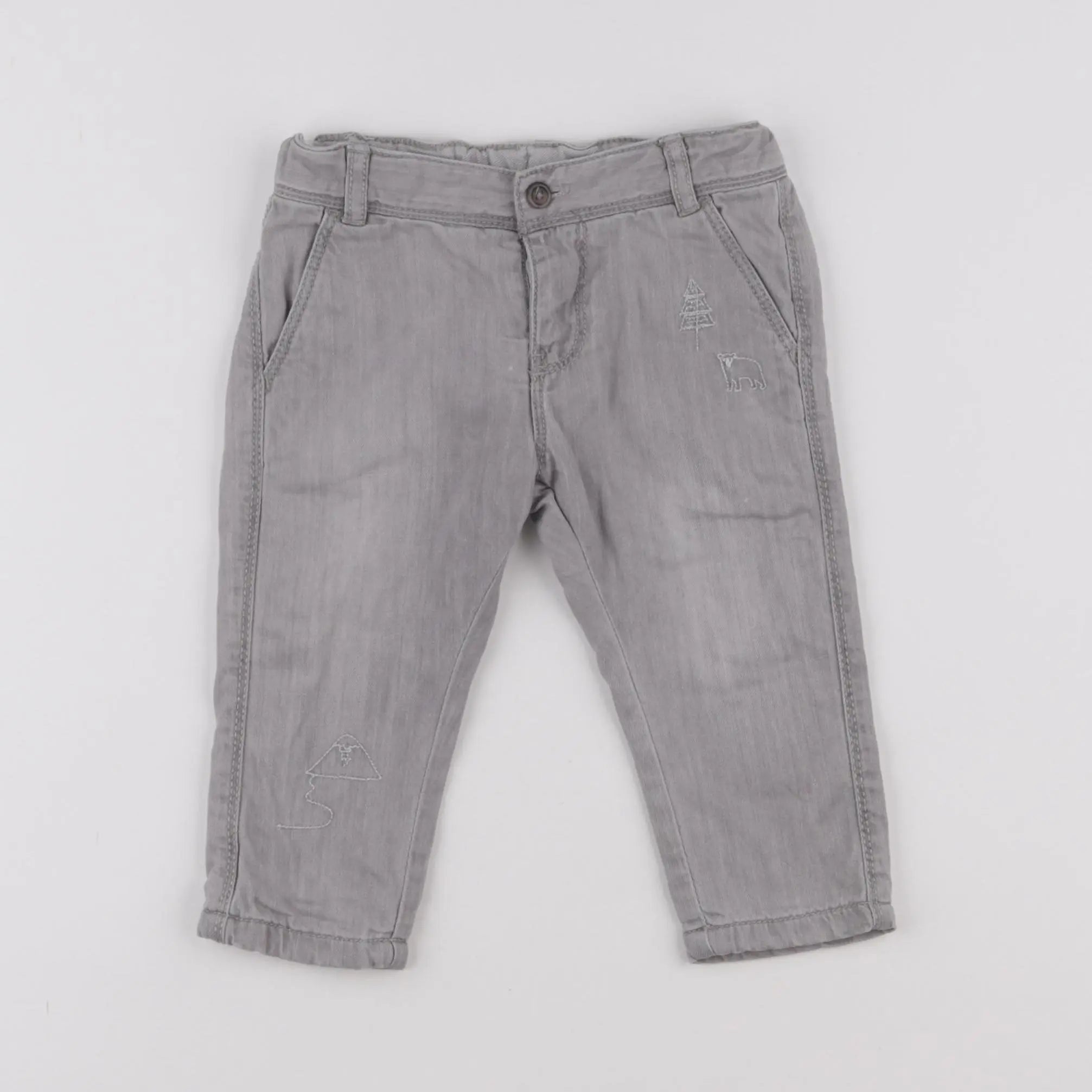 Vertbaudet - jean gris - 9 mois