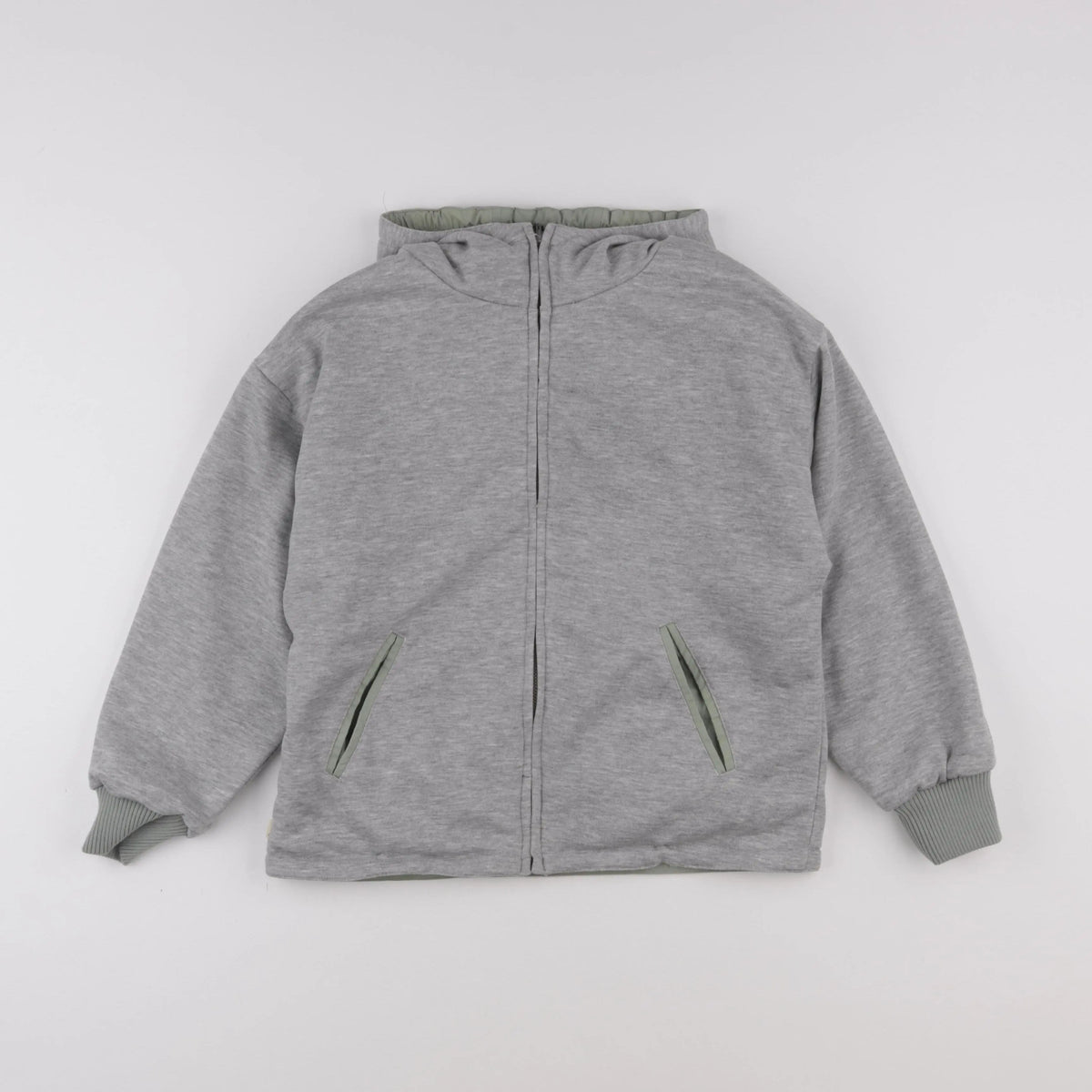 Bellerose - veste réversible vert, gris - 10 ans