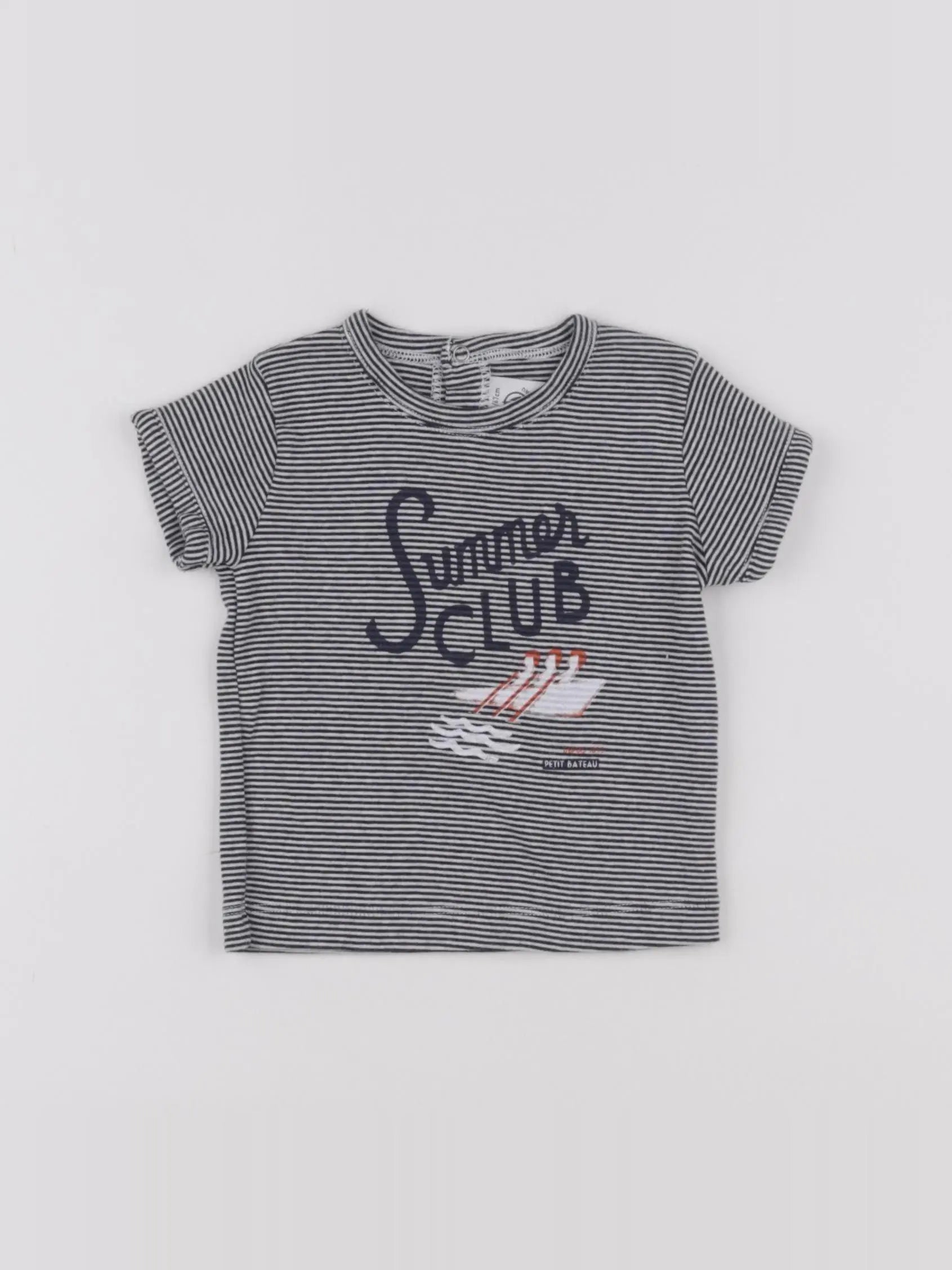 Petit Bateau - tee-shirt bleu - 6 mois