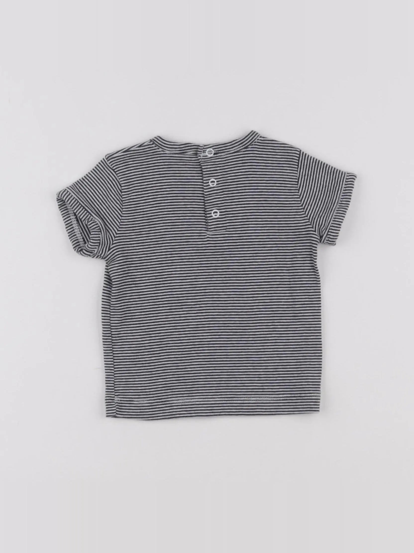 Petit Bateau - tee-shirt bleu - 6 mois