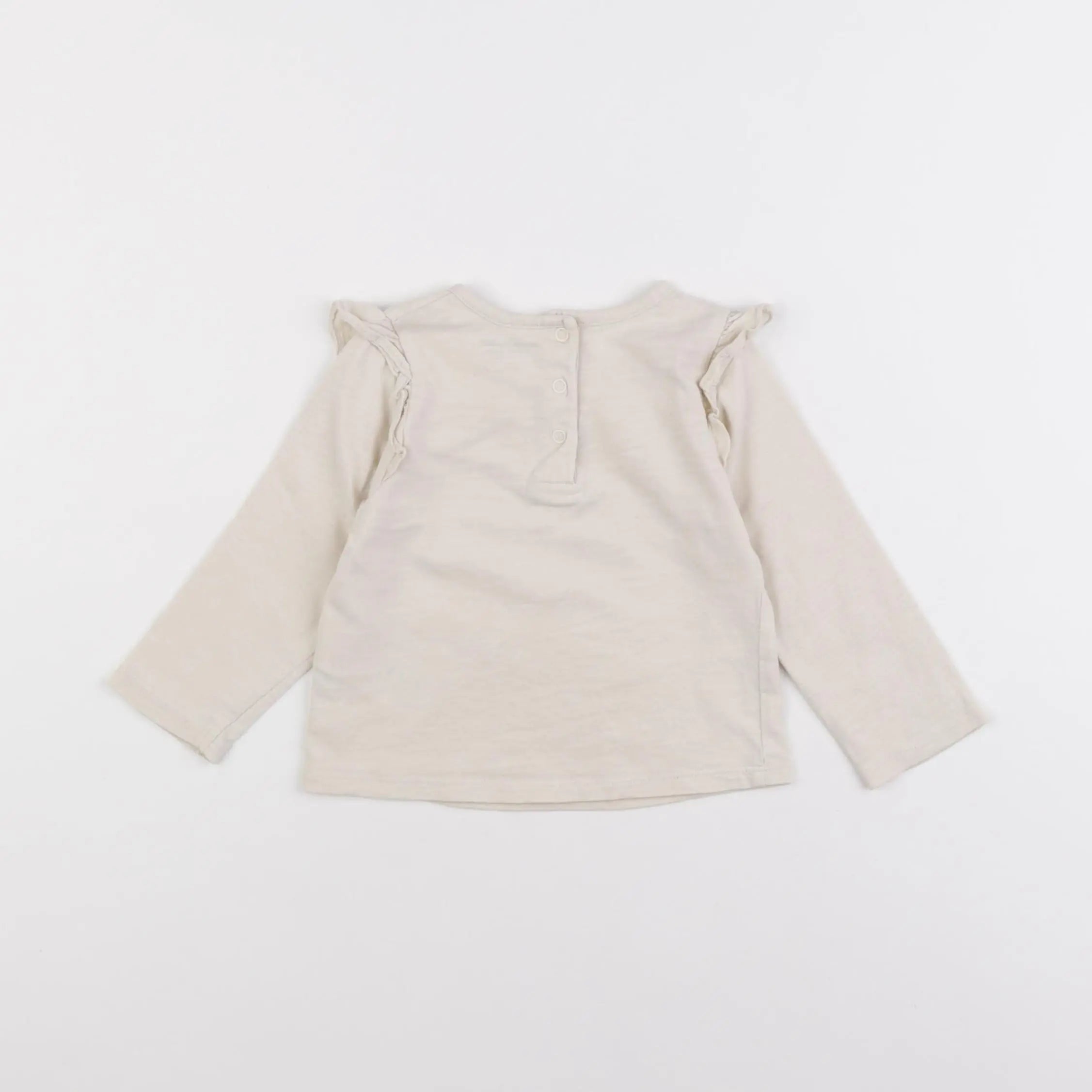 Vertbaudet - tee-shirt beige - 12 mois