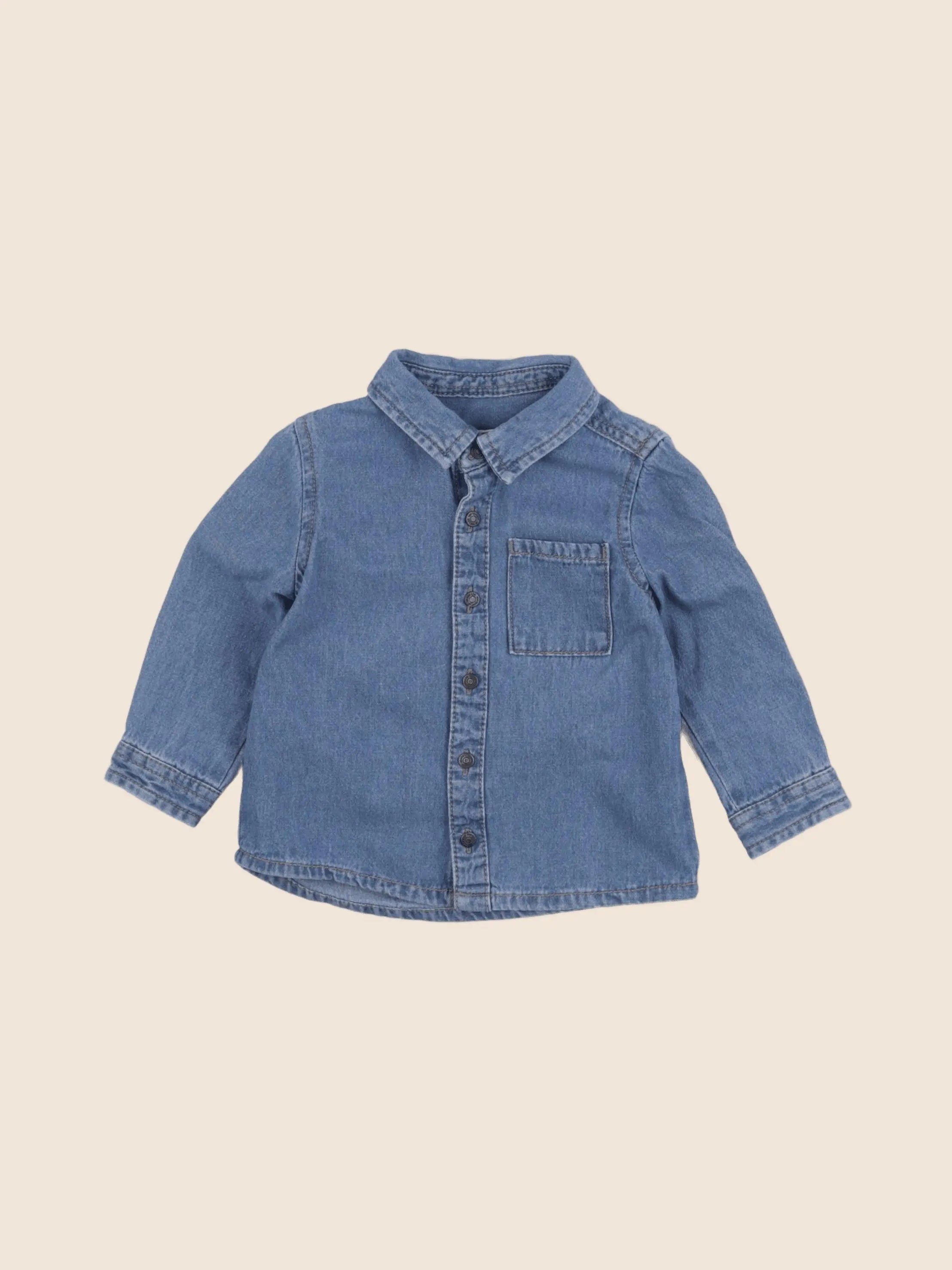 Vertbaudet - chemise bleu - 18 mois