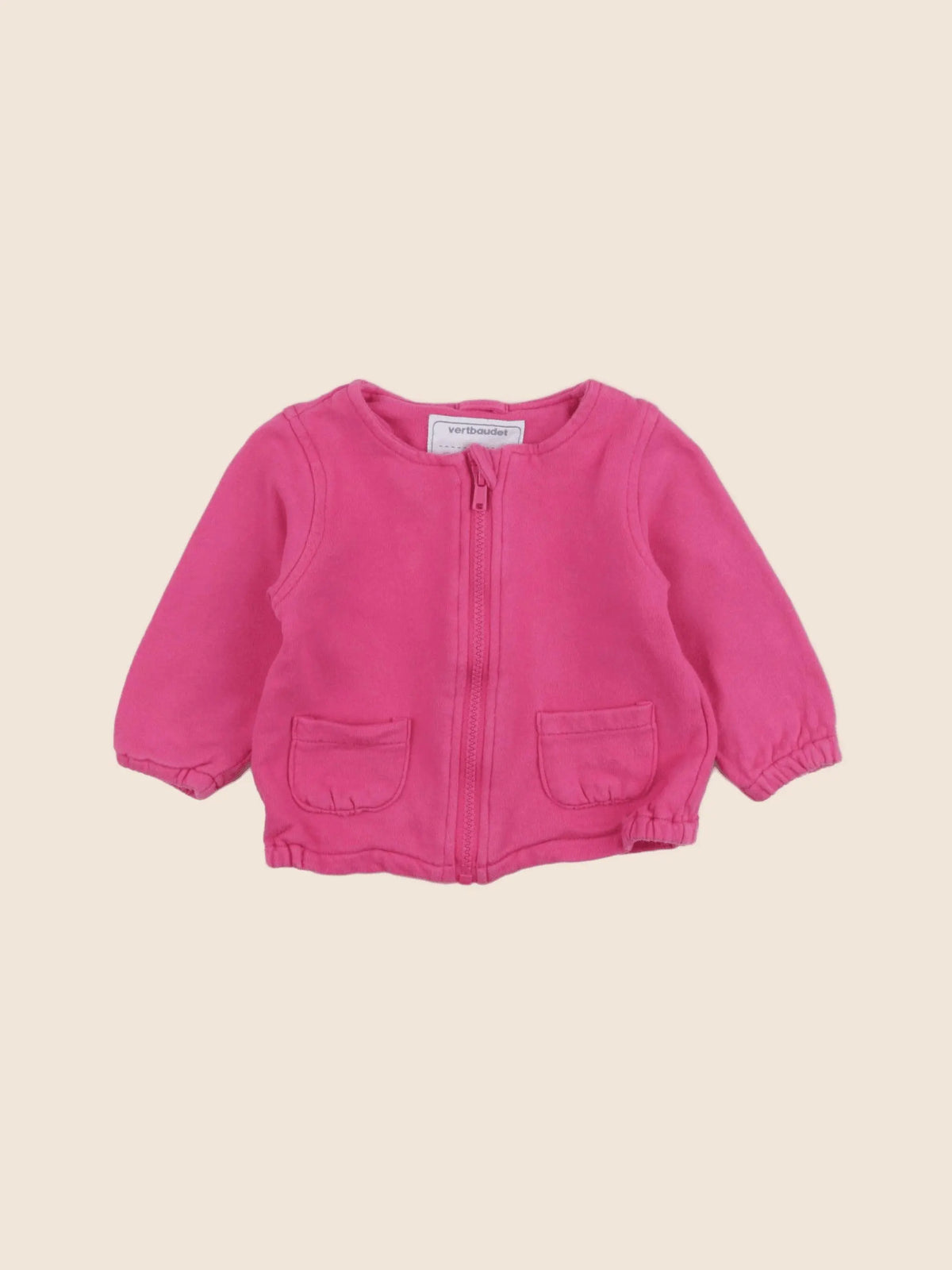 Vertbaudet - sweat rose - 12 mois
