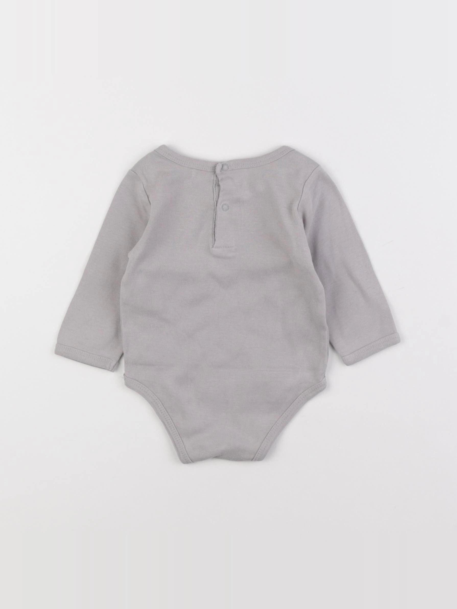 Tape à l'oeil - body gris - 6 mois