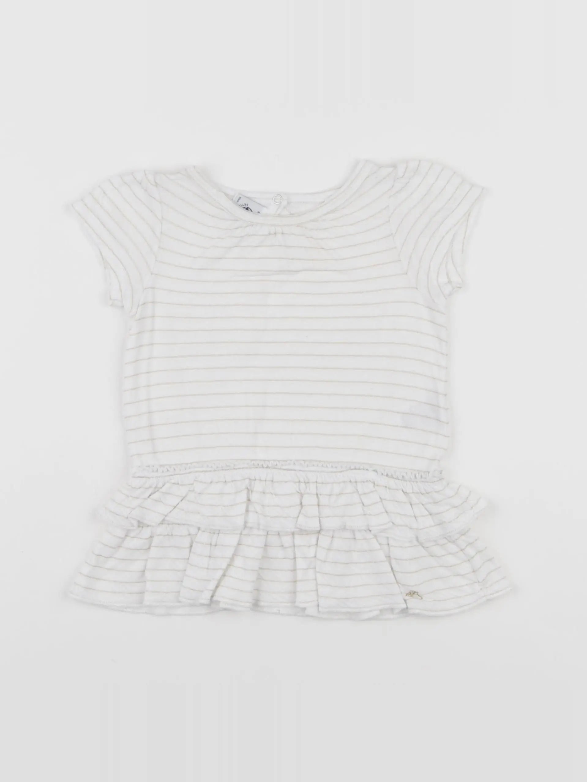Petit Bateau - robe blanc, or - 6 mois
