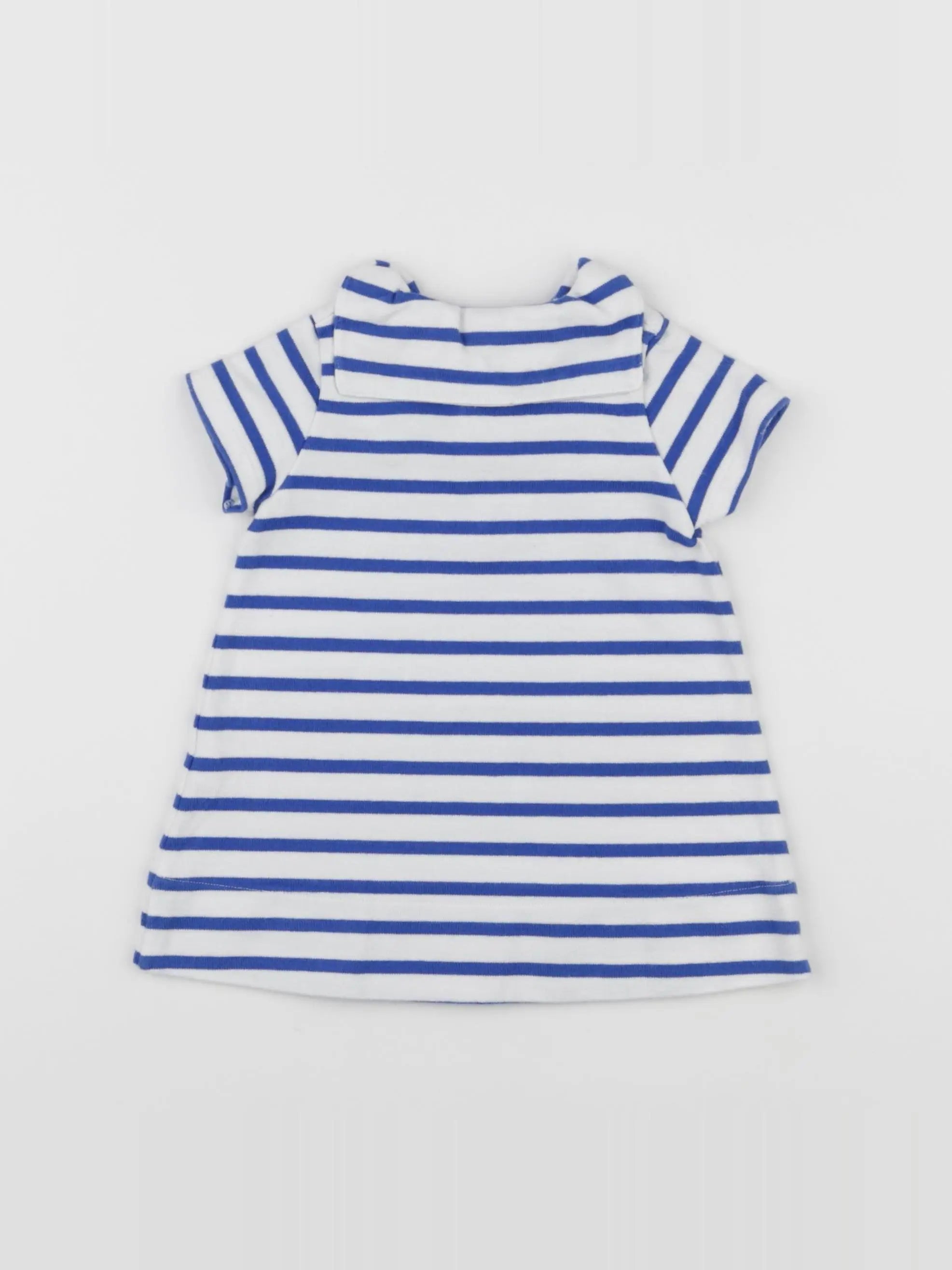 Petit Bateau - robe blanc, bleu - 6 mois