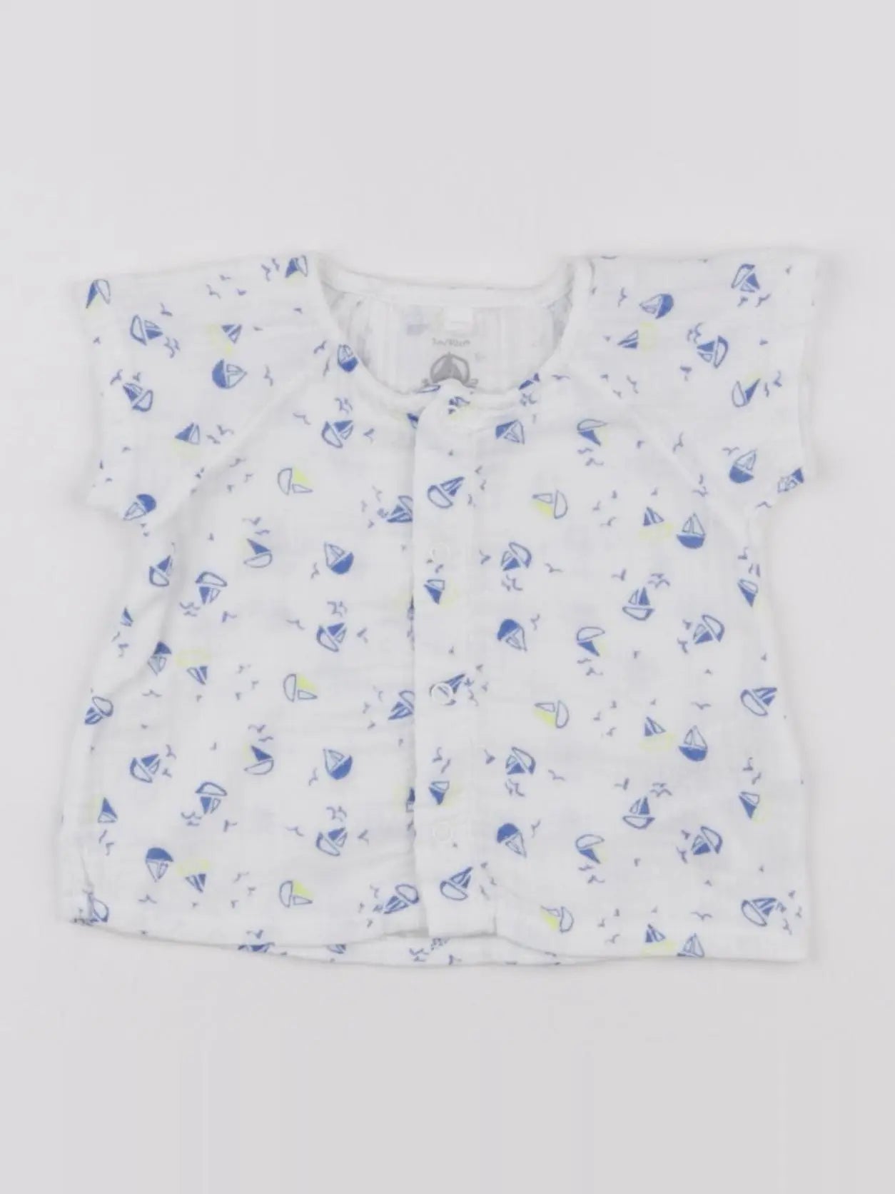 Petit Bateau - chemise bleu - 3 mois