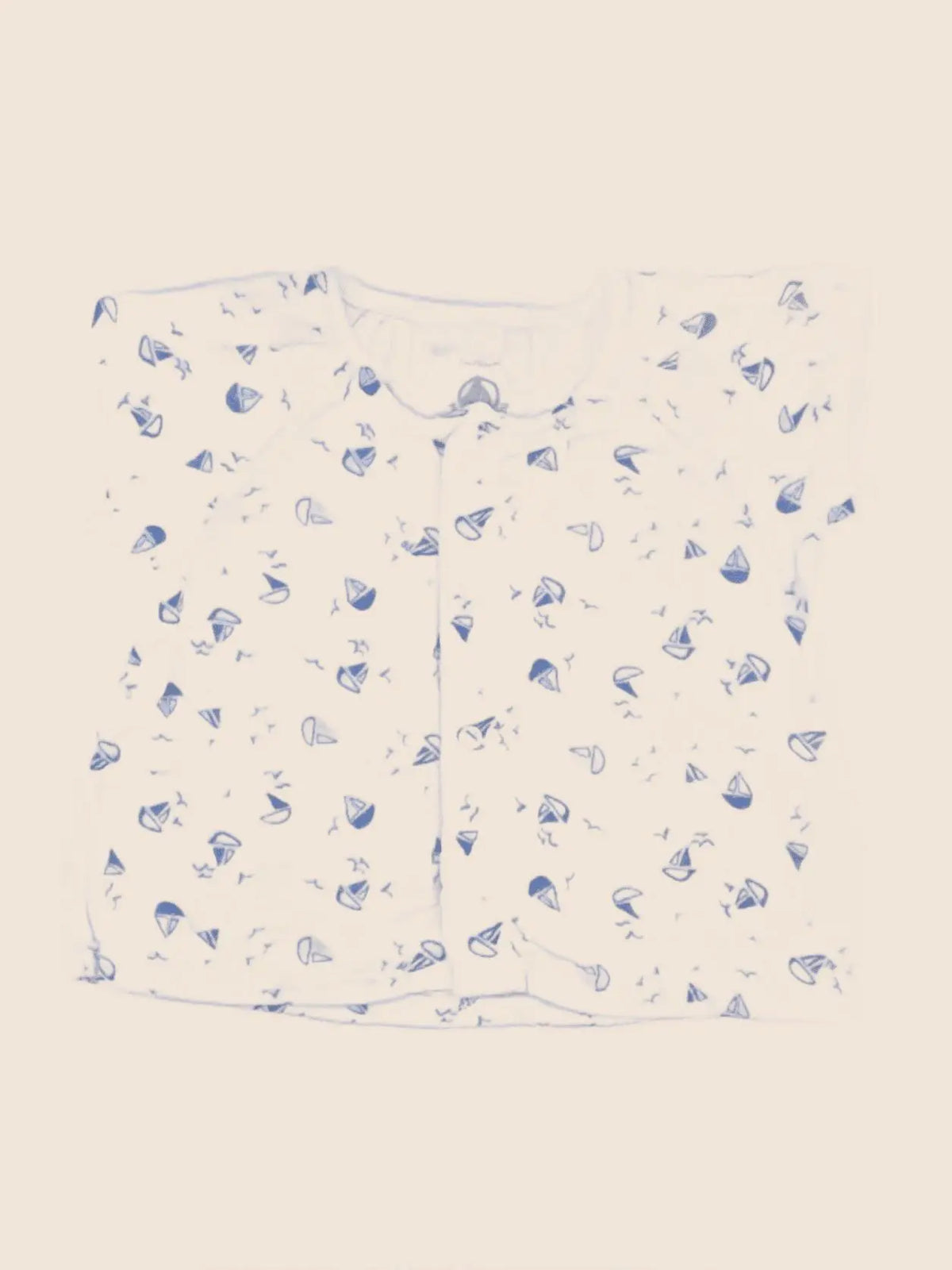 Petit Bateau - chemise bleu - 3 mois