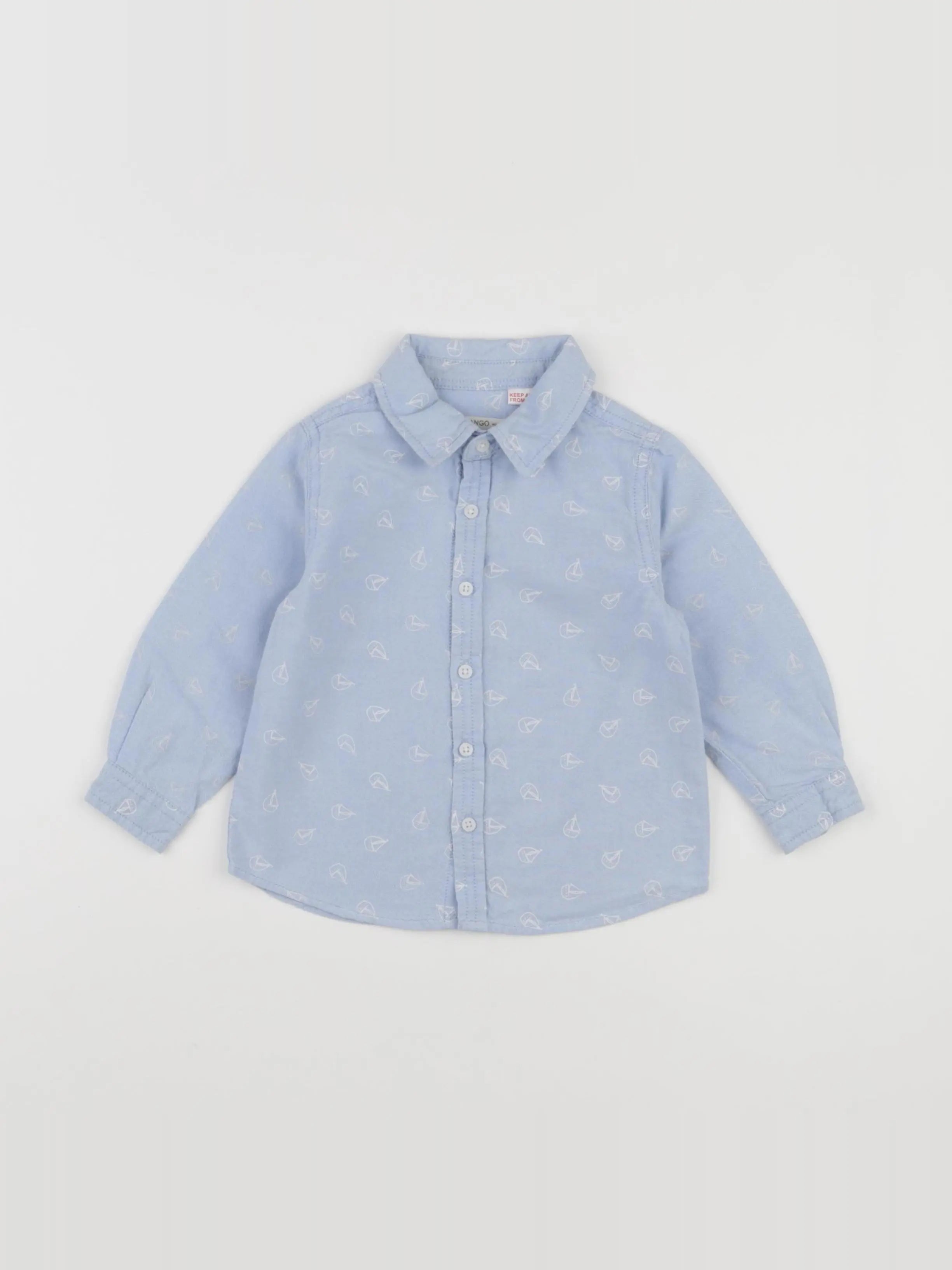 Mango - chemise bleu - 12/18 mois