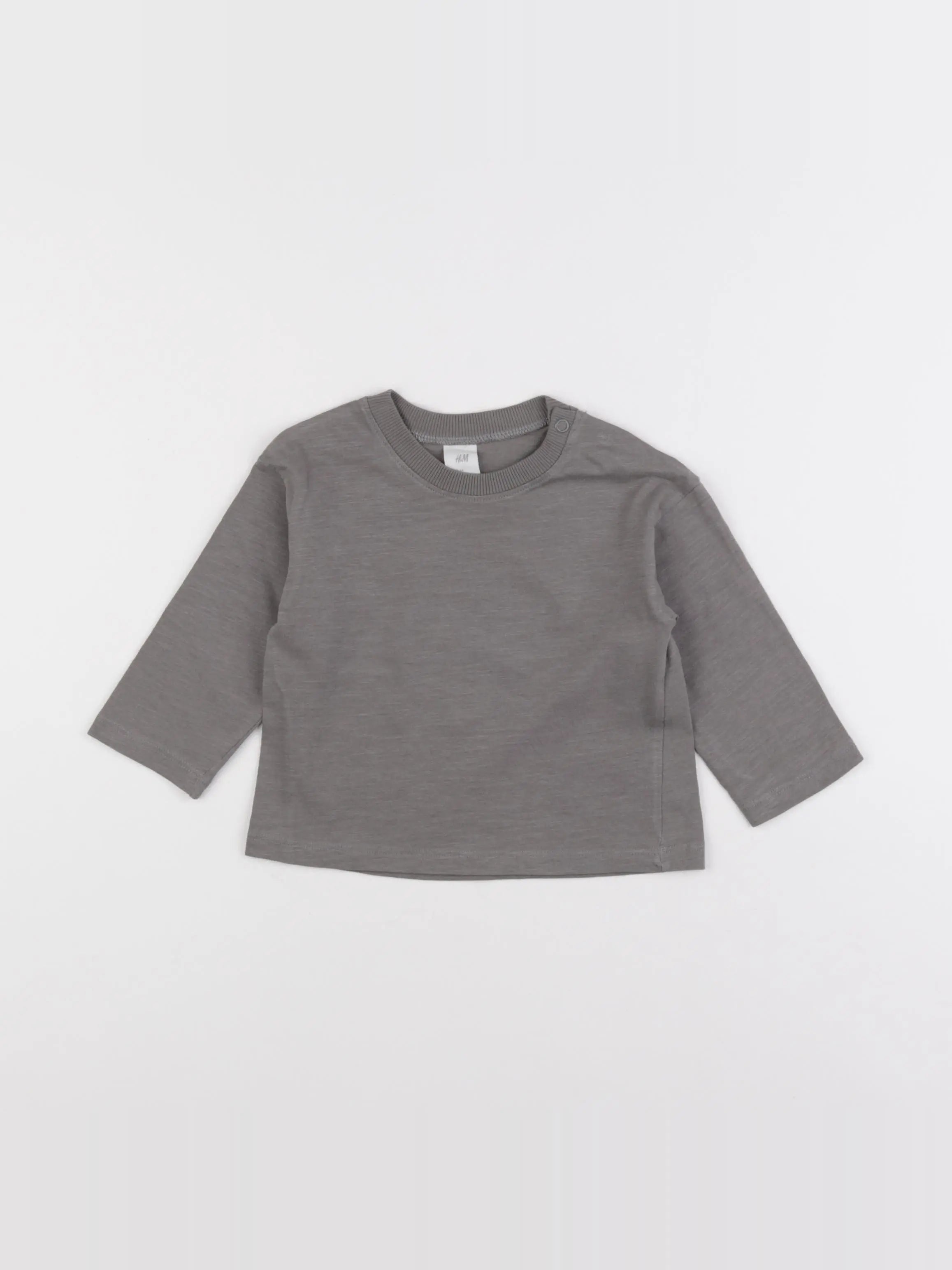 H&M - tee-shirt gris - 6/9 mois